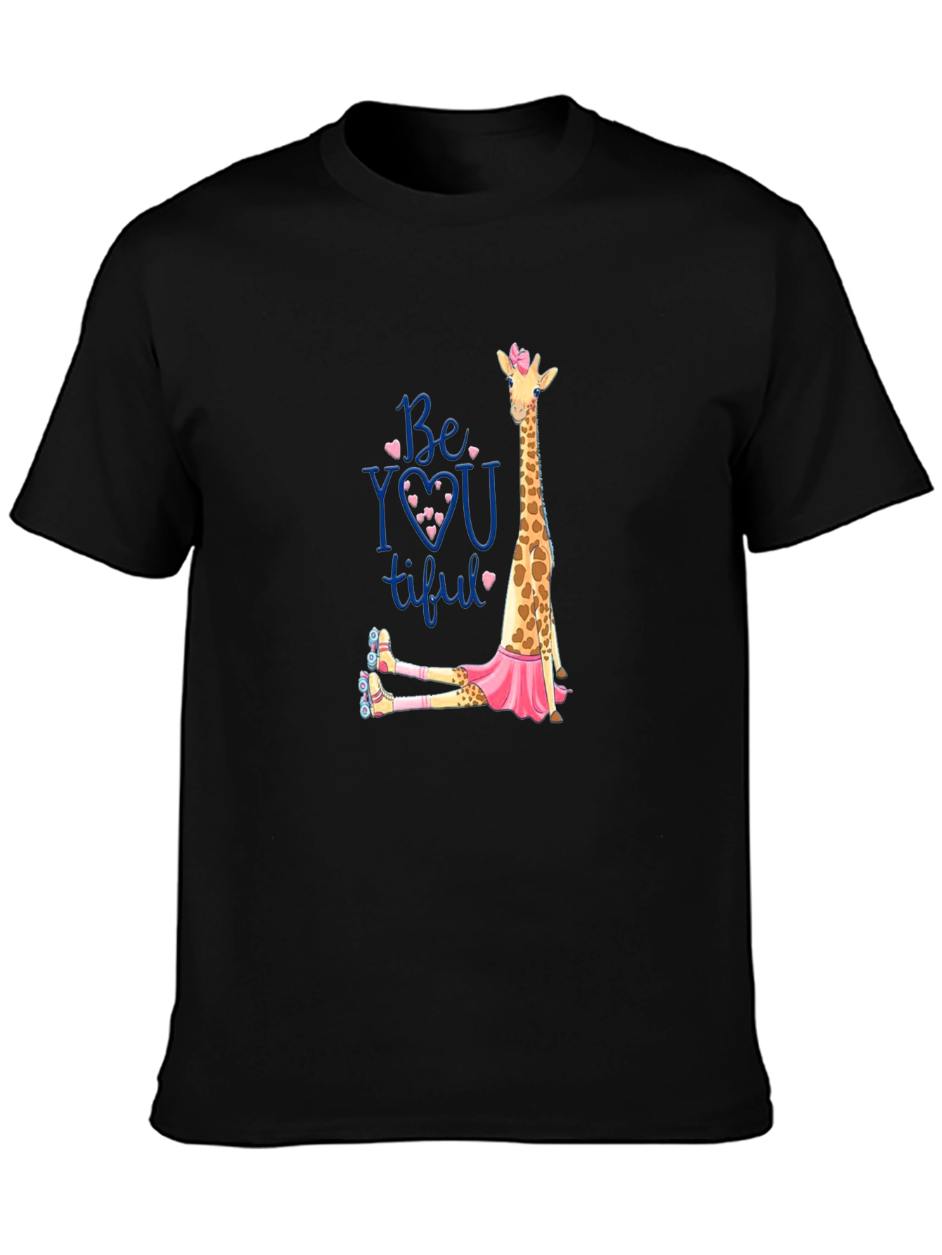 Black Be-YOU-tiful Giraffe T-Shirt view 3