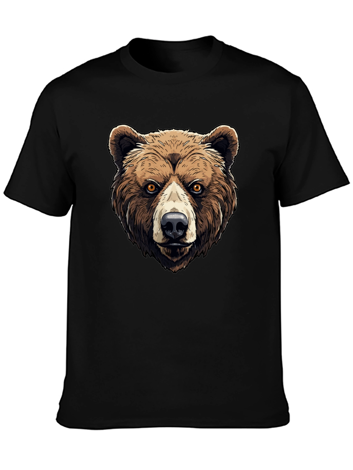 Black Grizzly Bear Graphic Tee - Animal Print Shirt view 3