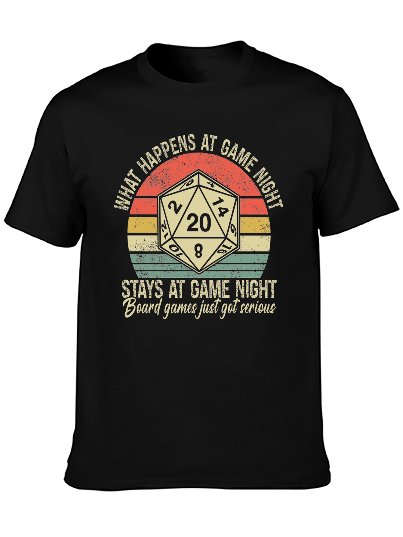 Black Game Night T-Shirt: Dice & Funny Slogan view 3