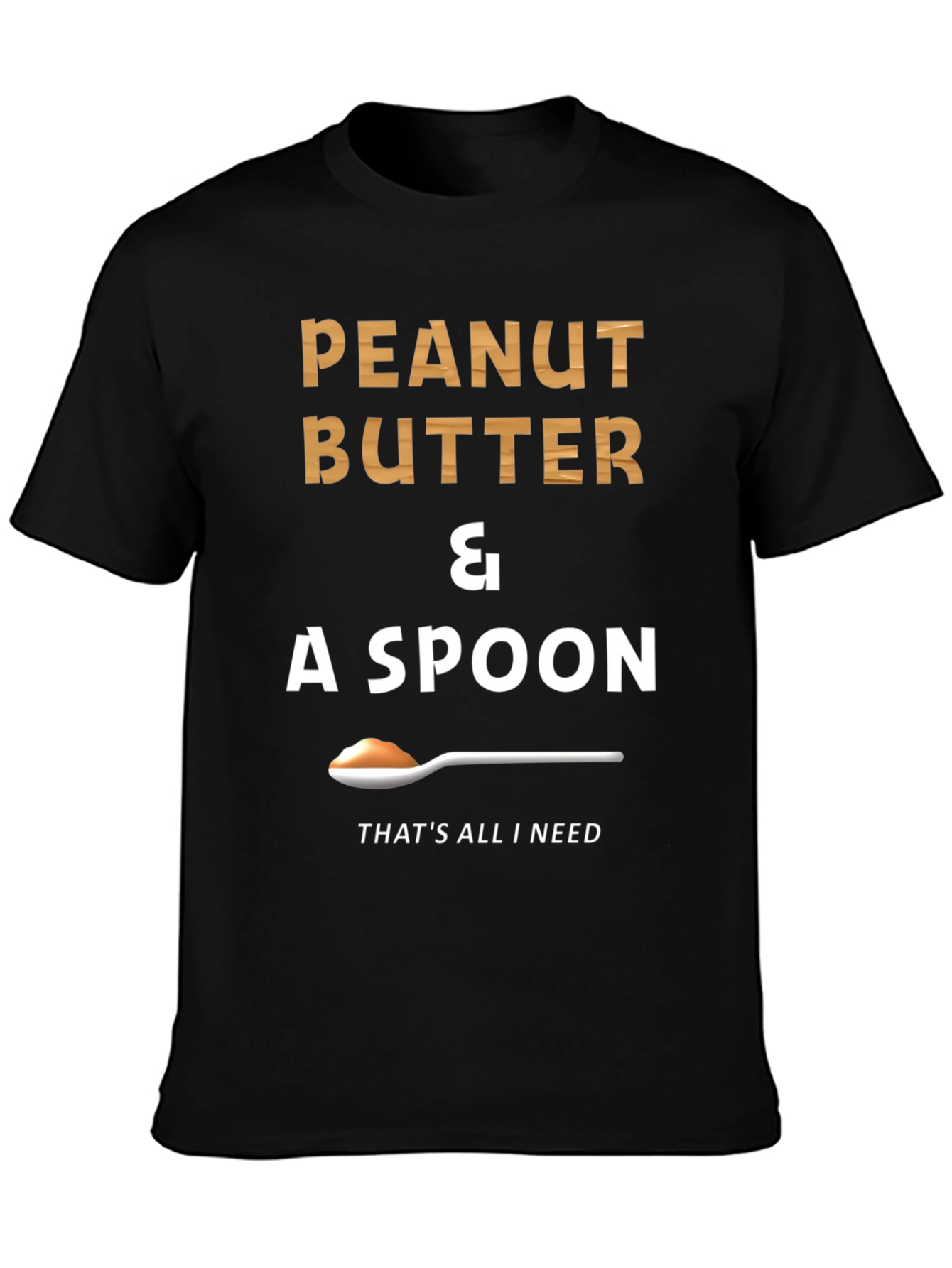 Black Peanut Butter & A Spoon T-Shirt - Funny Foodie Tee view 3