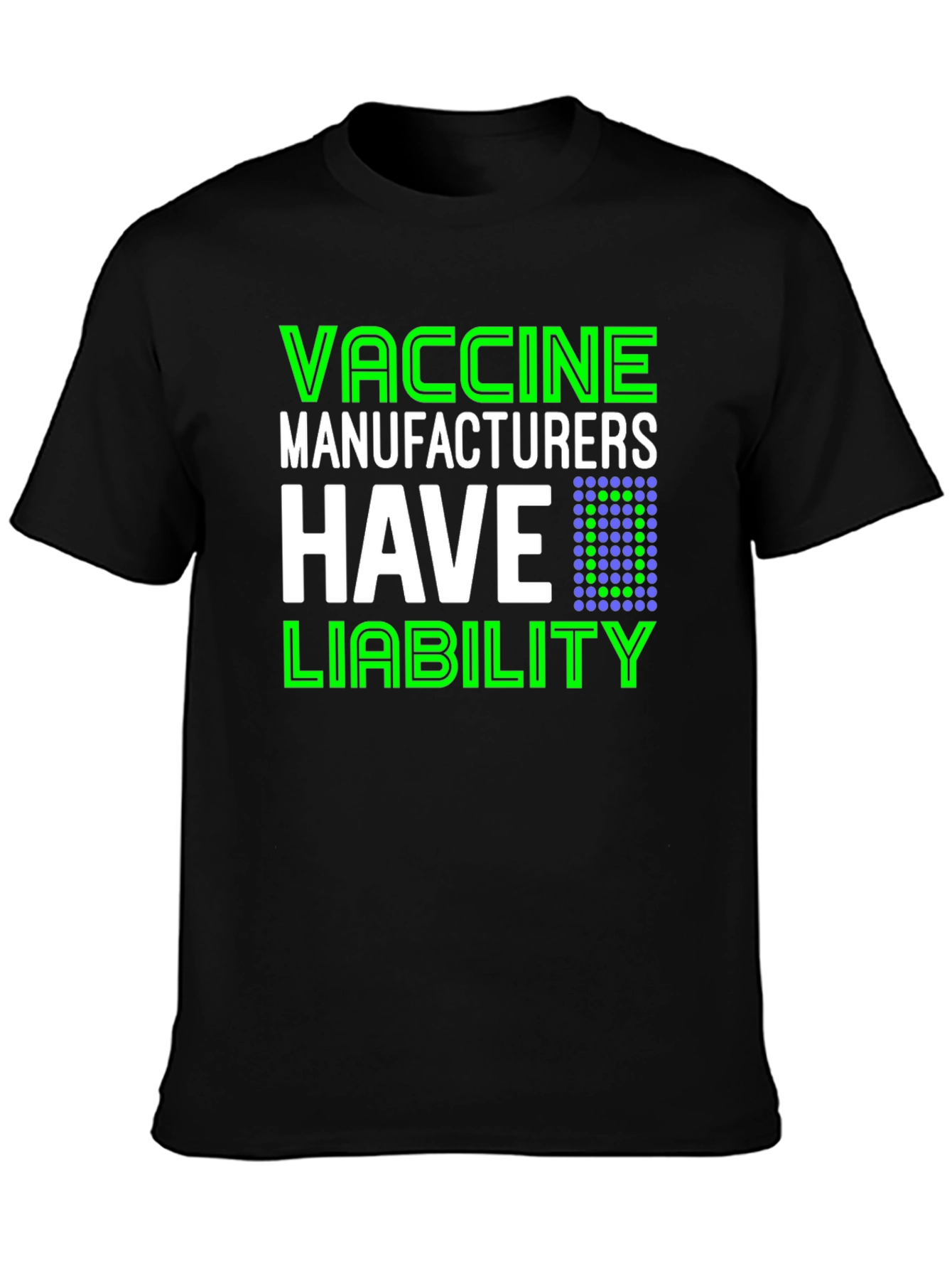 Black Vaccine Manufacturers Liability T-Shirt view 3