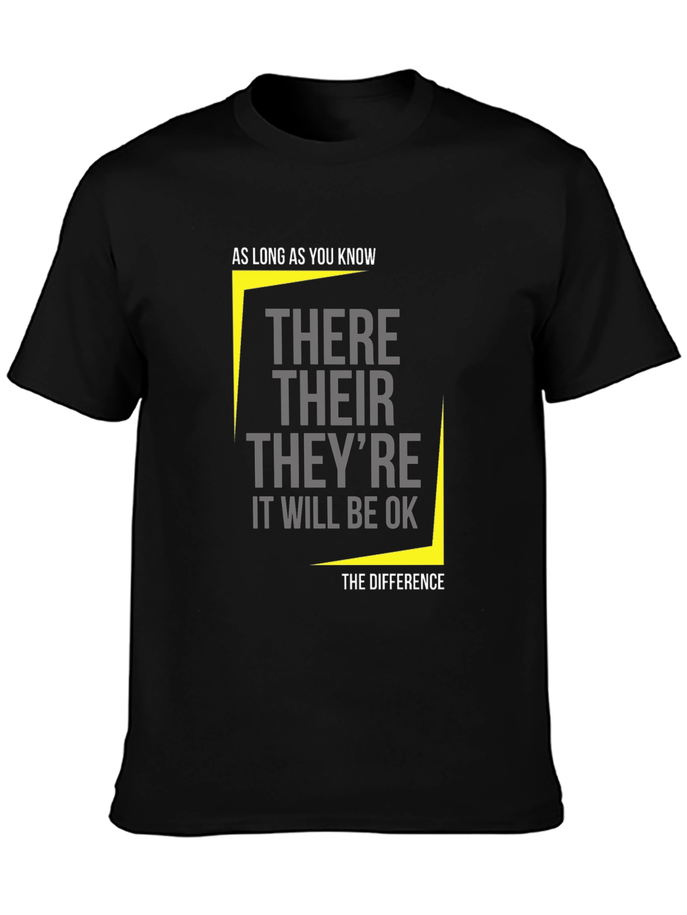 Black There Their They're T-Shirt - Grammar Humor Tee view 3