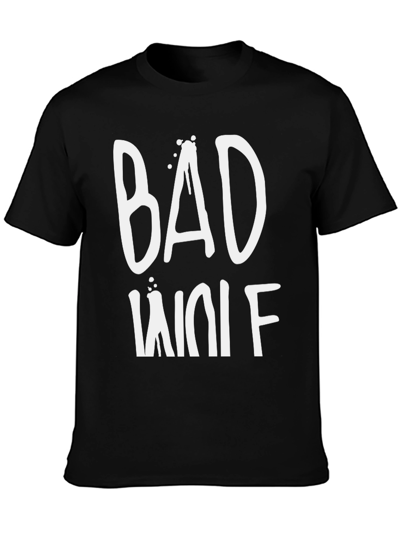 Black Bad Wolf Graphic Tee - Men's Black Cotton T-Shirt view 3