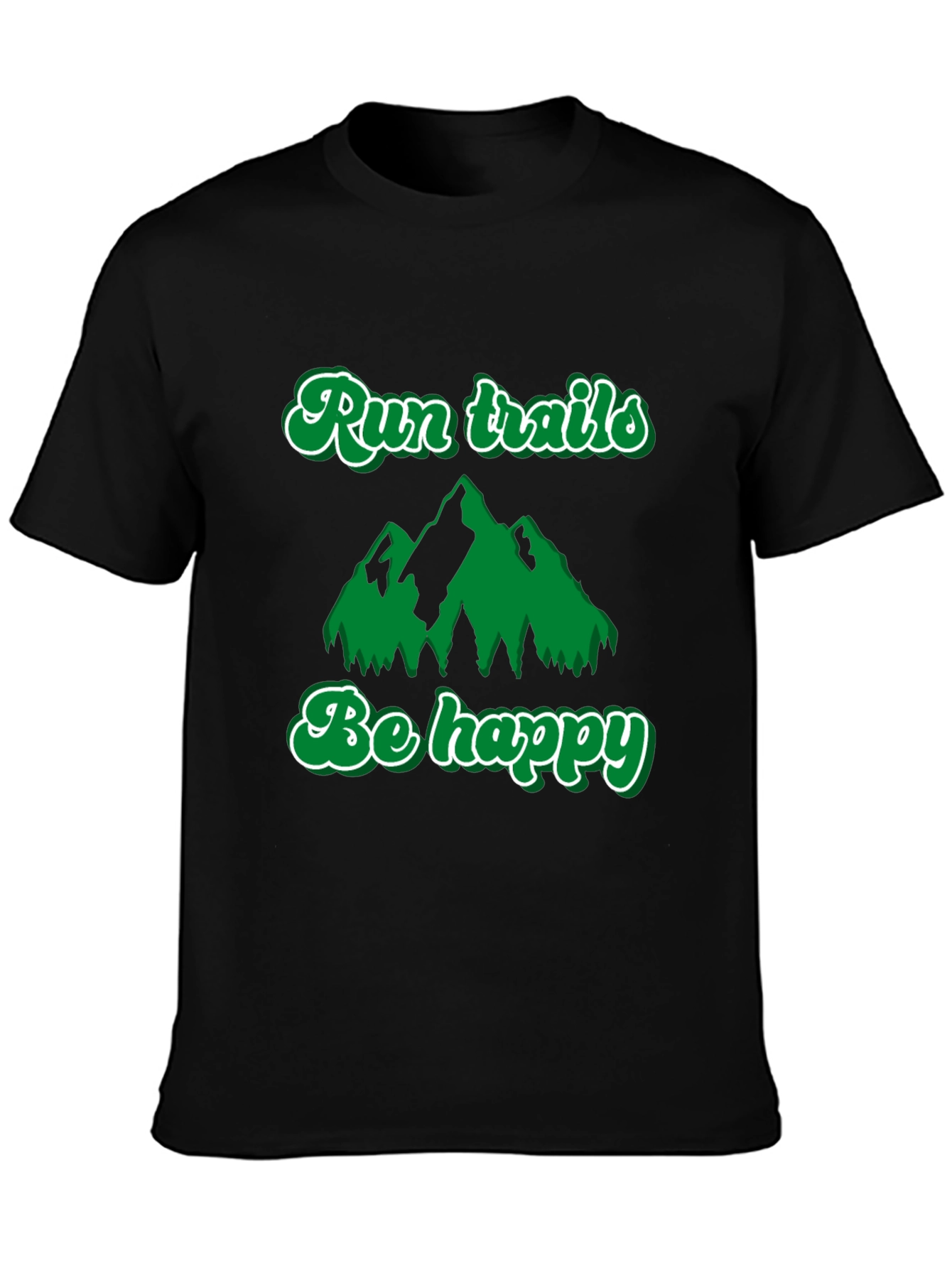 Black Run Trails, Be Happy T-Shirt: Outdoor Adventure Tee view 3