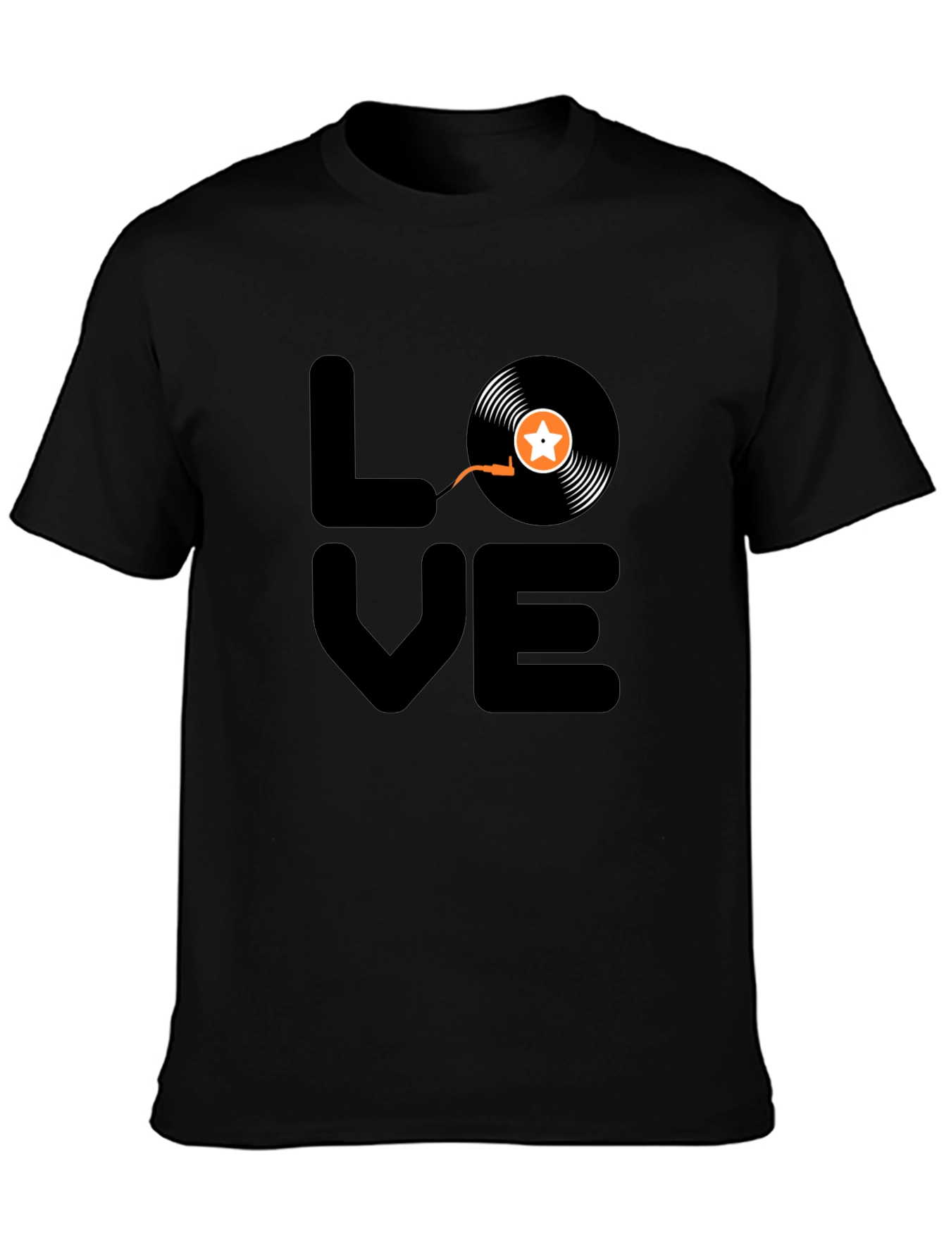 LOVE Vinyl Record Graphic Tee - Black Cotton T-Shirt - 3