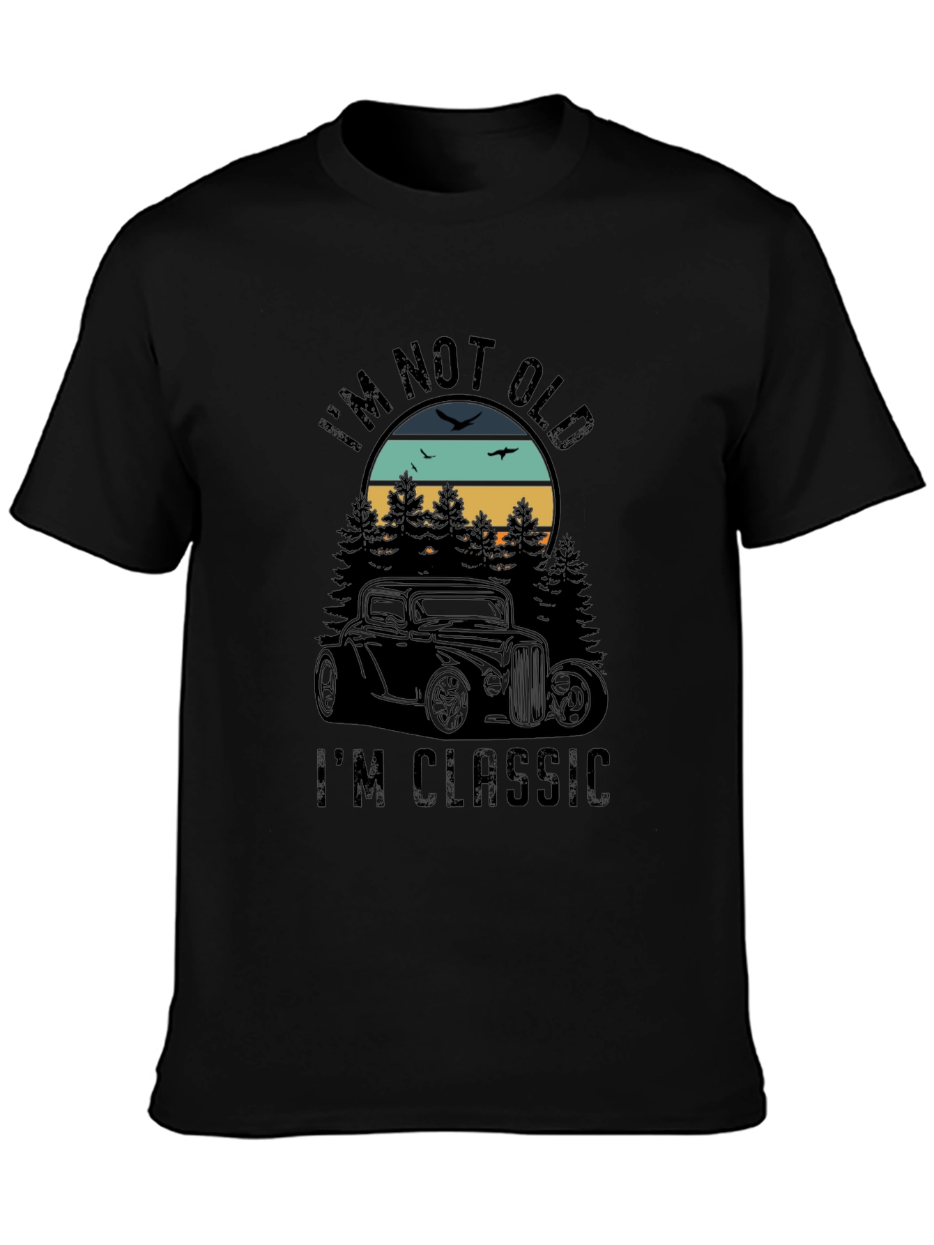 Black I'm Not Old I'm Classic Car Lover T-Shirt view 3