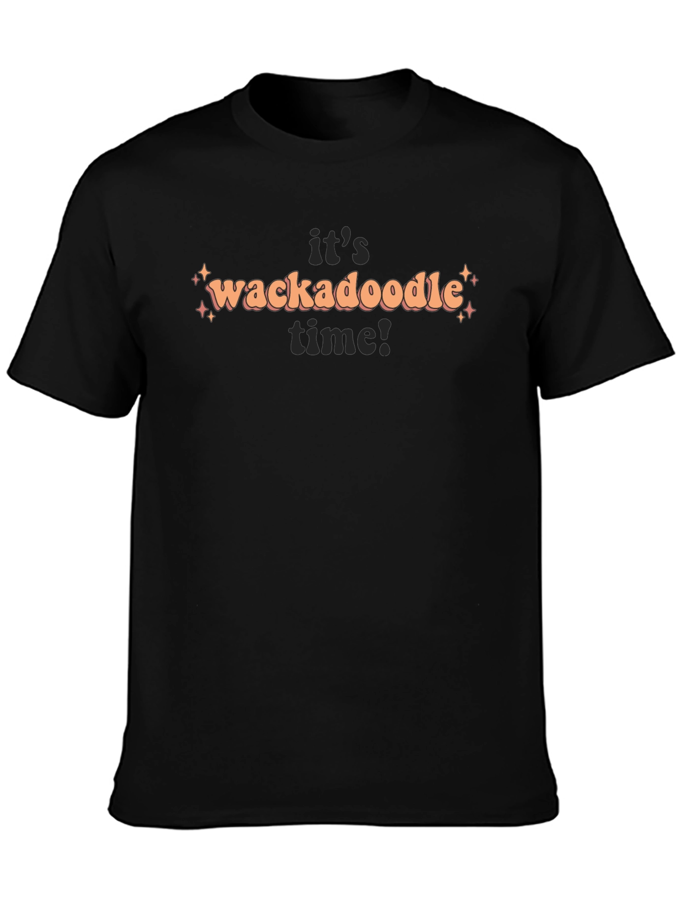 Black It's Wackadoodle Time! Graphic T-Shirt view 3