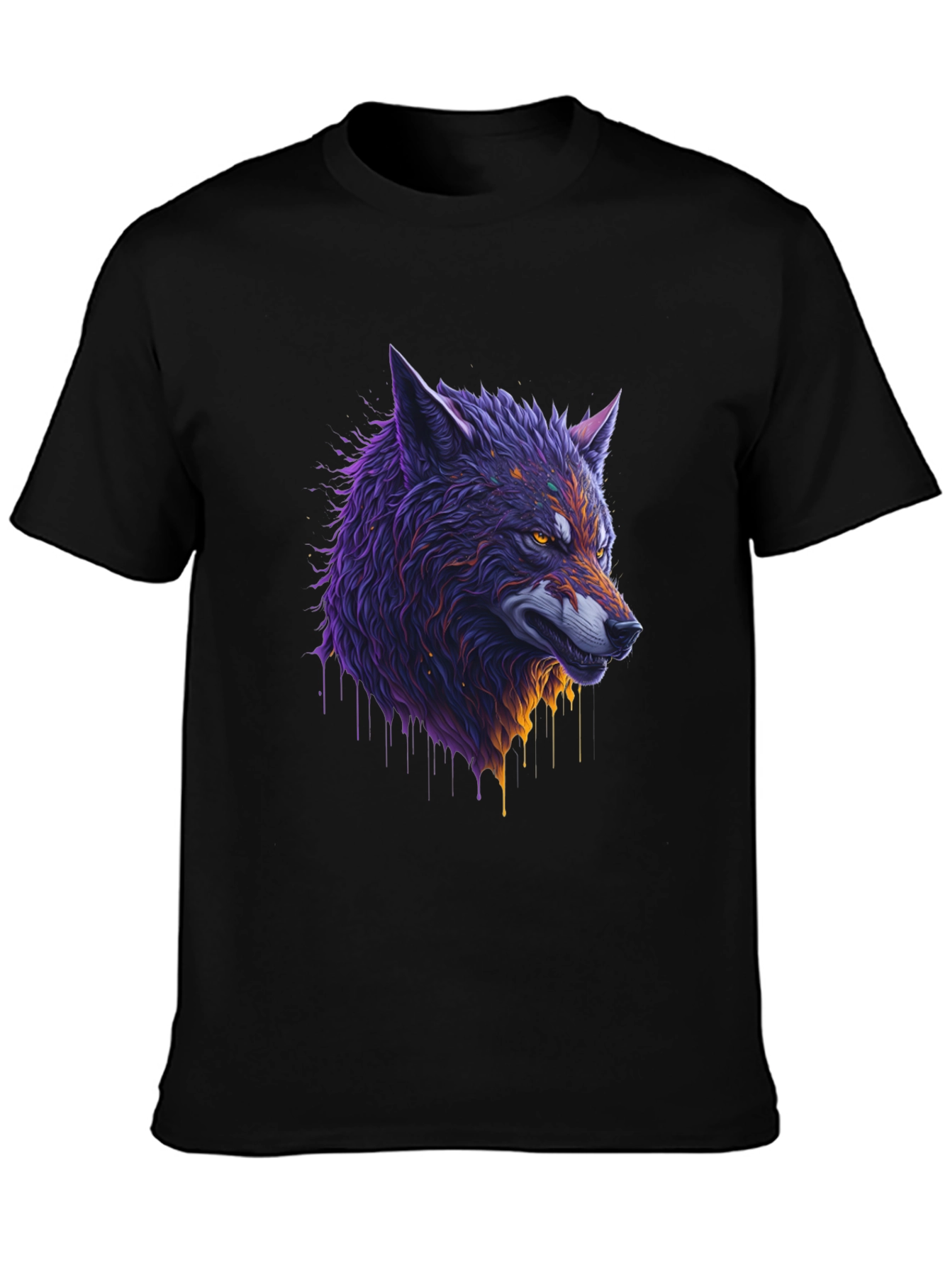 Wolf Graphic Black T-Shirt - 3