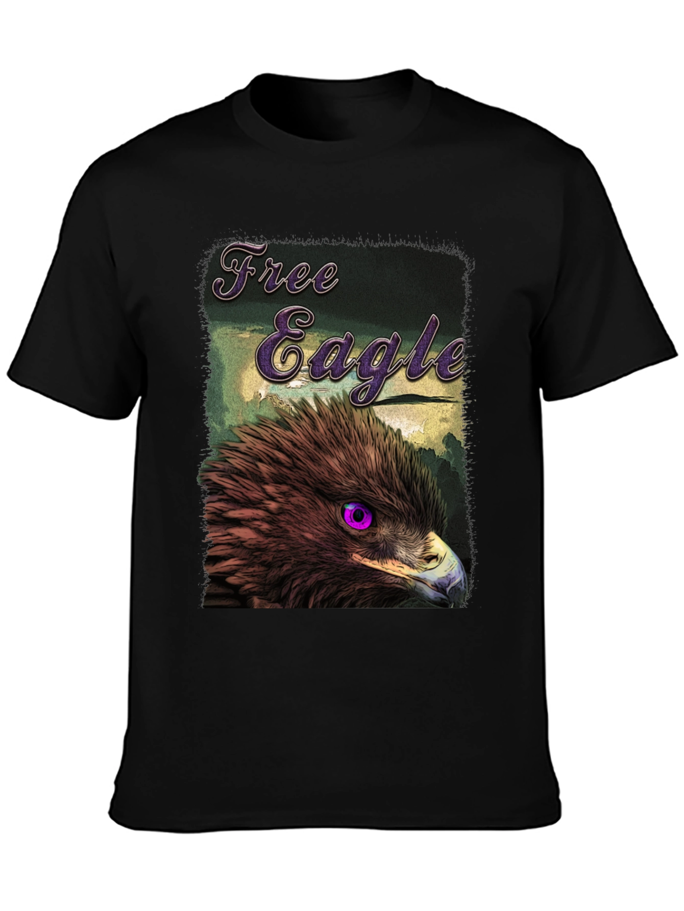 Black Free Eagle Graphic T-Shirt - Bold Bird Design view 3