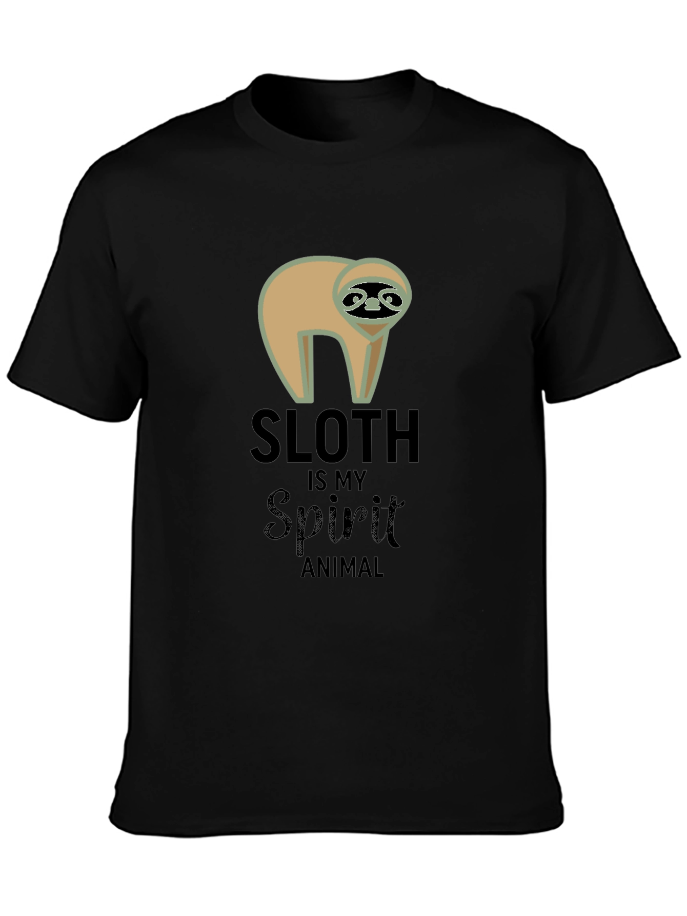 Black Sloth is My Spirit Animal T-Shirt - Unisex Crew Neck view 3