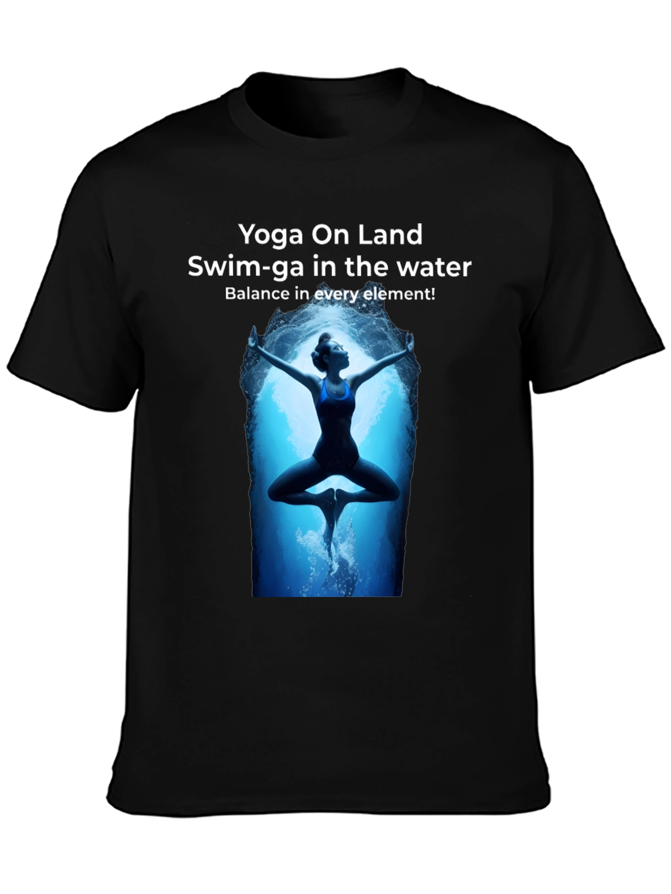 Black Yoga and Swim T-Shirt view 3