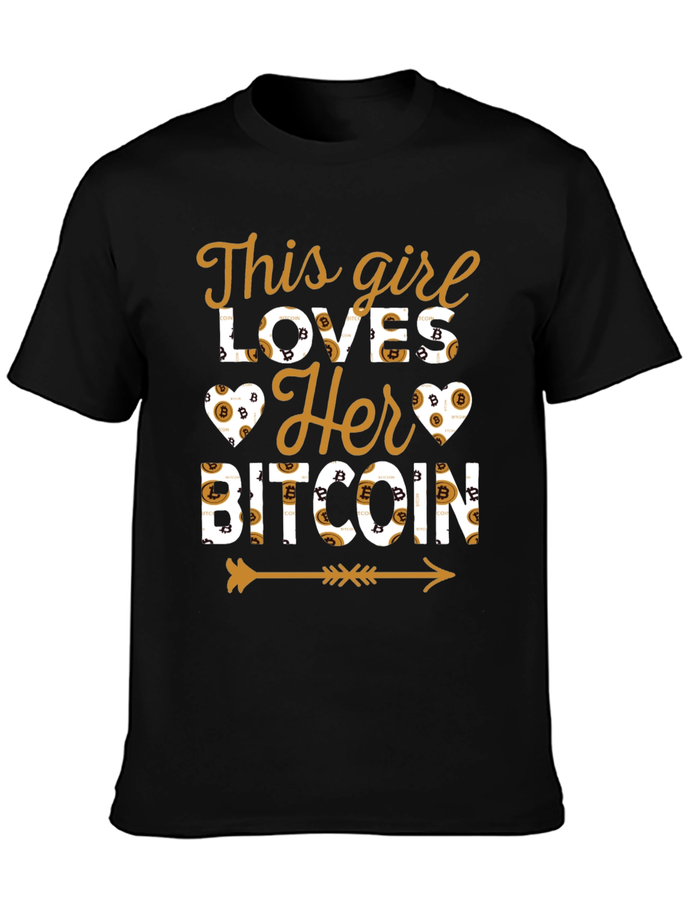 Black This Girl Loves Her Bitcoin T-Shirt view 3