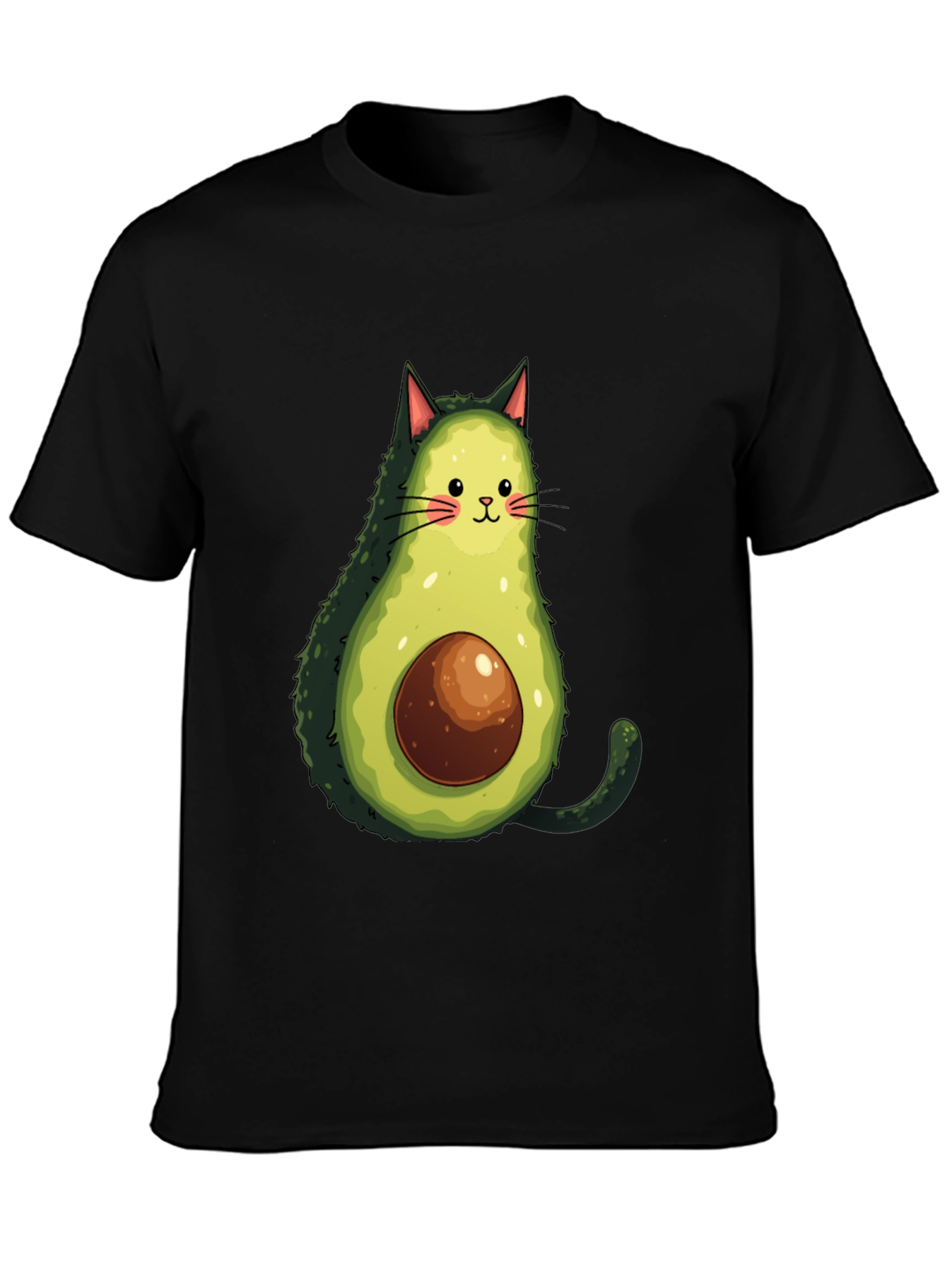 Black Avocado Cat Graphic Tee - Funny T-Shirt view 3