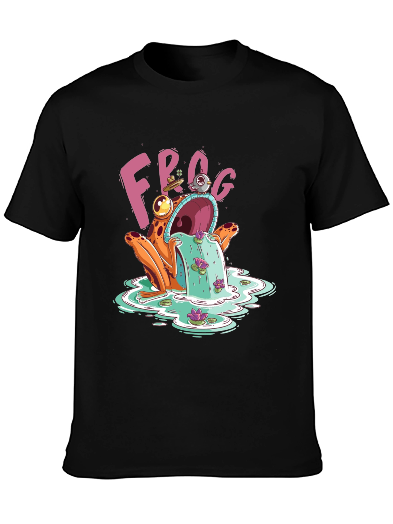 Black Frog Water Fountain T-Shirt view 3