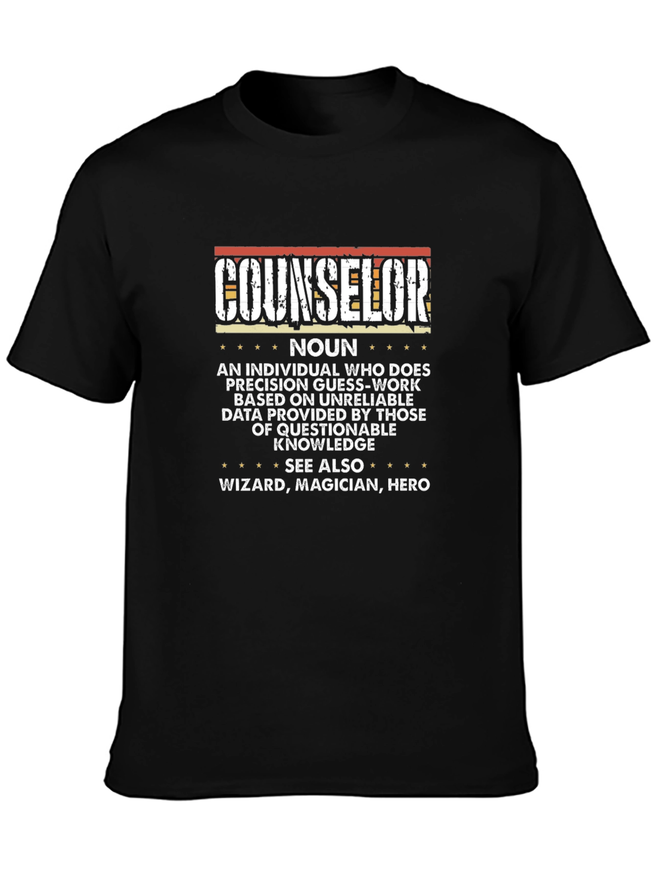 Black Counselor Definition Graphic Tee - Black view 3