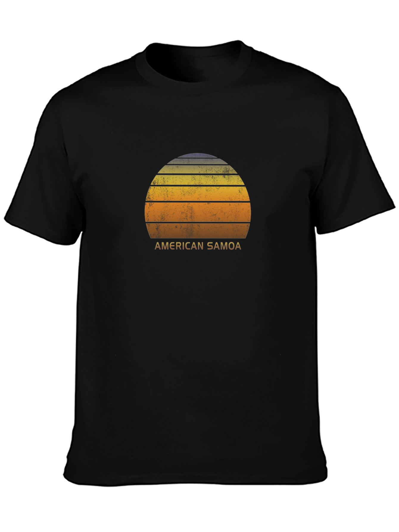 Black American Samoa Sunset Graphic T-Shirt view 3