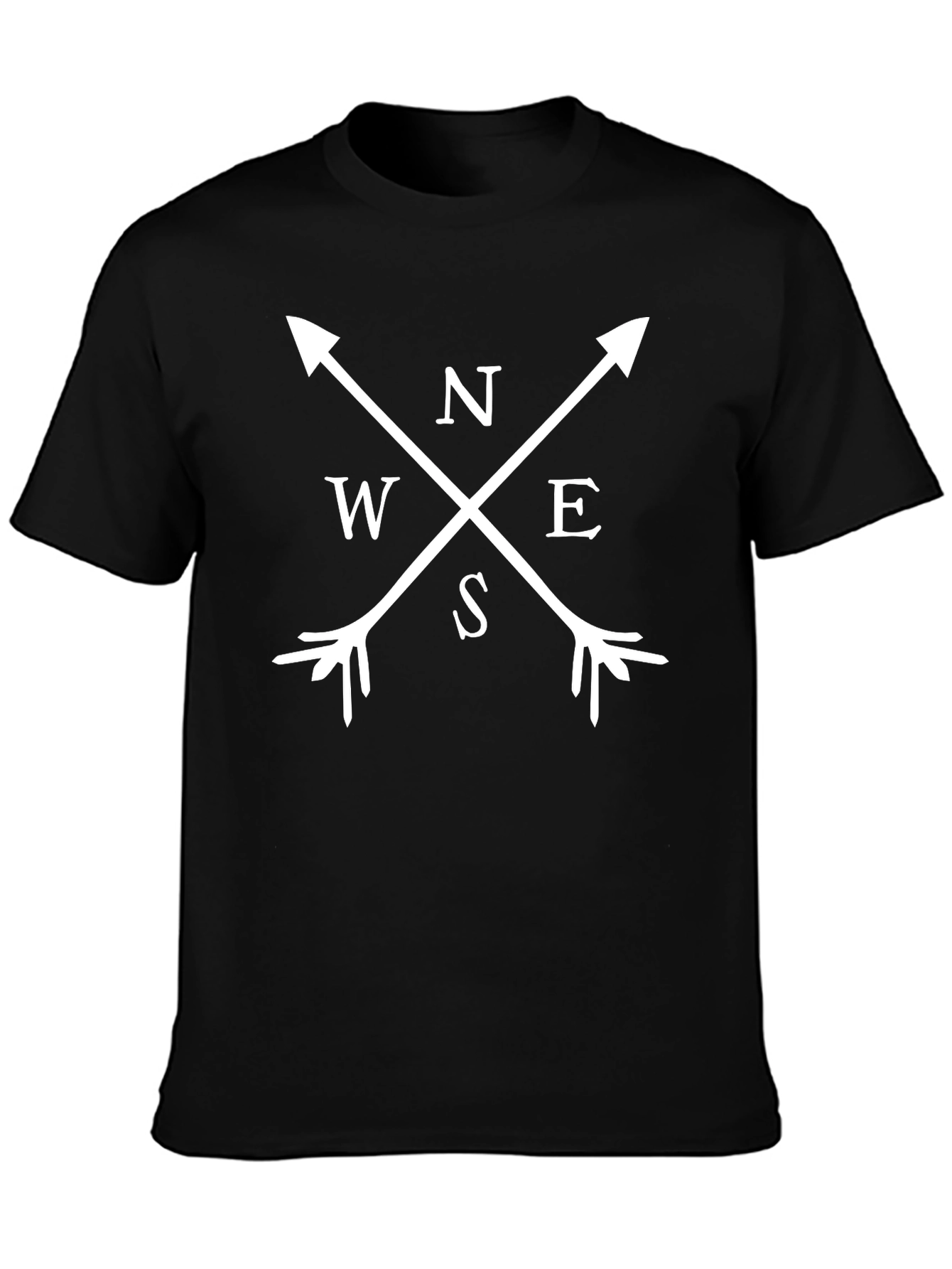 Black Compass Arrows T-Shirt - Black view 3