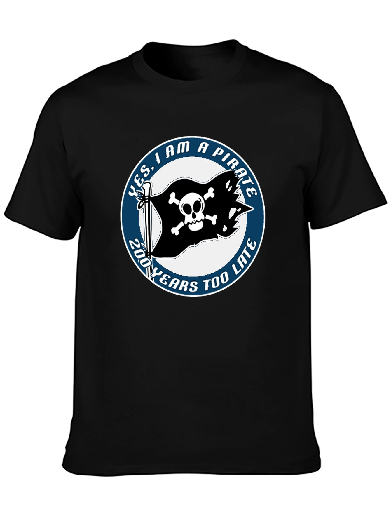 Black Pirate T-Shirt - Funny Skull and Crossbones Tee view 3