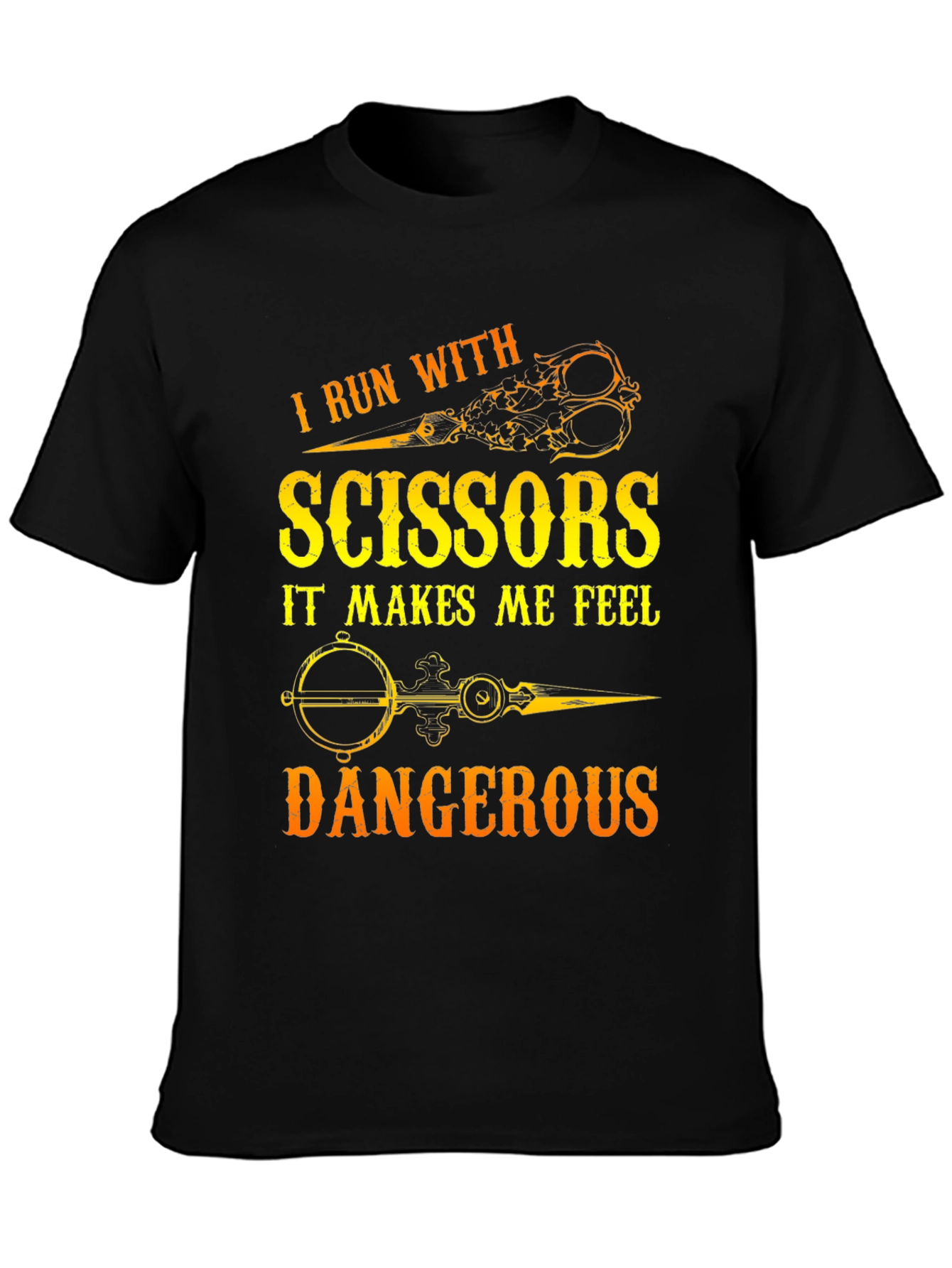 Black I Run With Scissors T-Shirt view 3