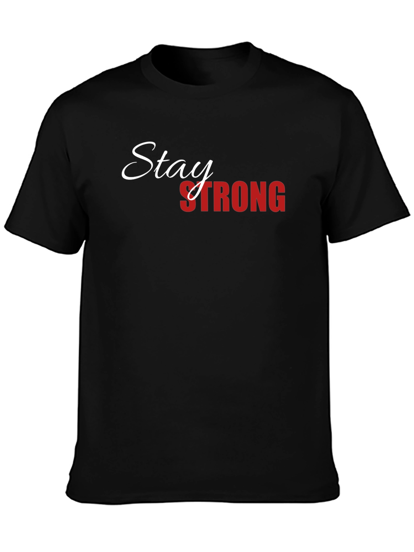 Black Stay Strong Graphic T-Shirt - Black view 3