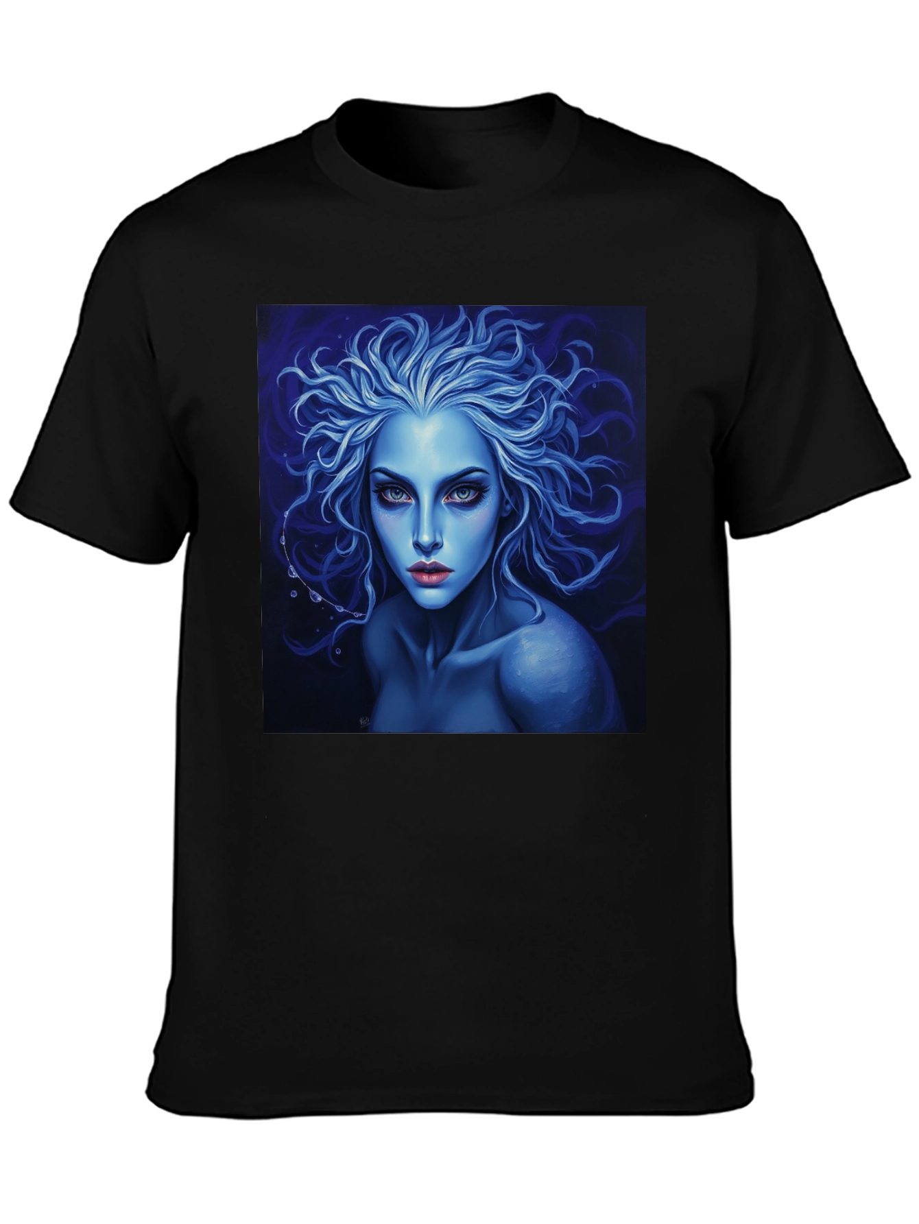Black Blue Enchantress Graphic Tee - Dark Fantasy Style view 3