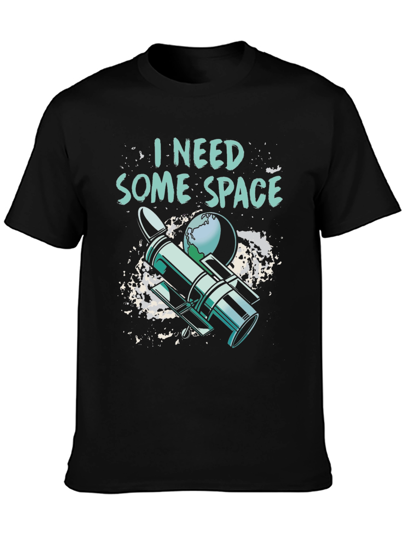 Black I Need Some Space T-Shirt - Funny Astronomy Shirt view 3