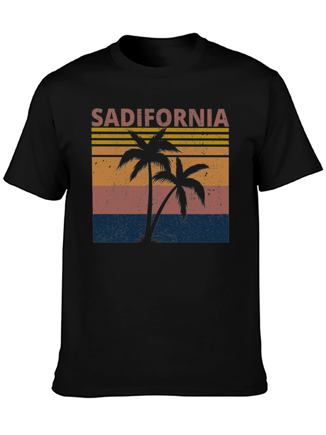 Black Sadifornia Palm Tree Retro Graphic T-Shirt view 3