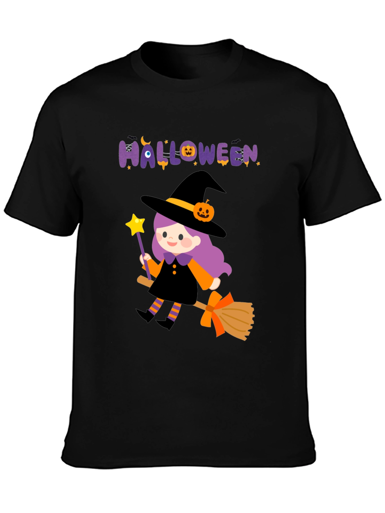 Black Halloween Witch T-Shirt - Spooky Season Apparel view 3