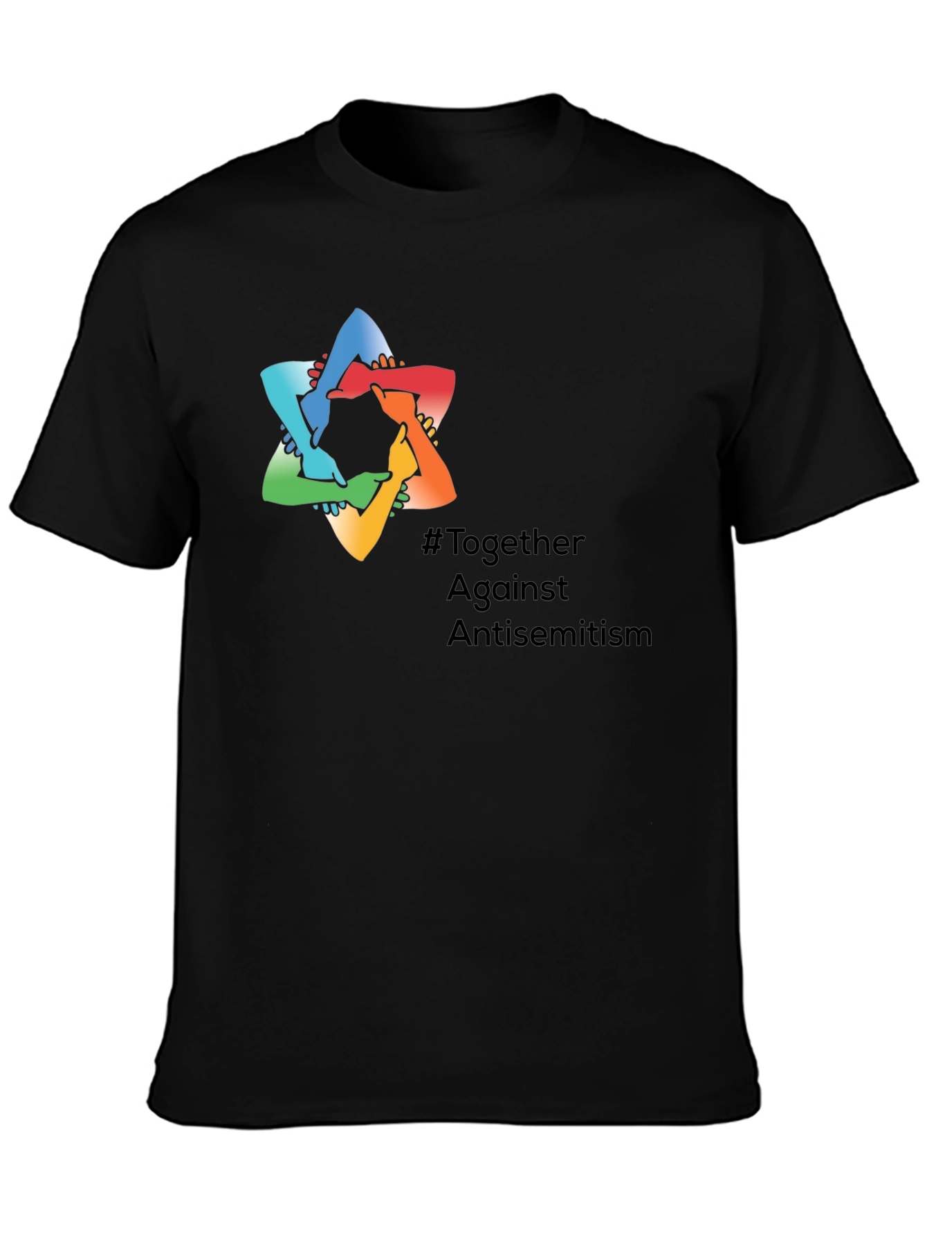Black Together Against Antisemitism T-Shirt view 3