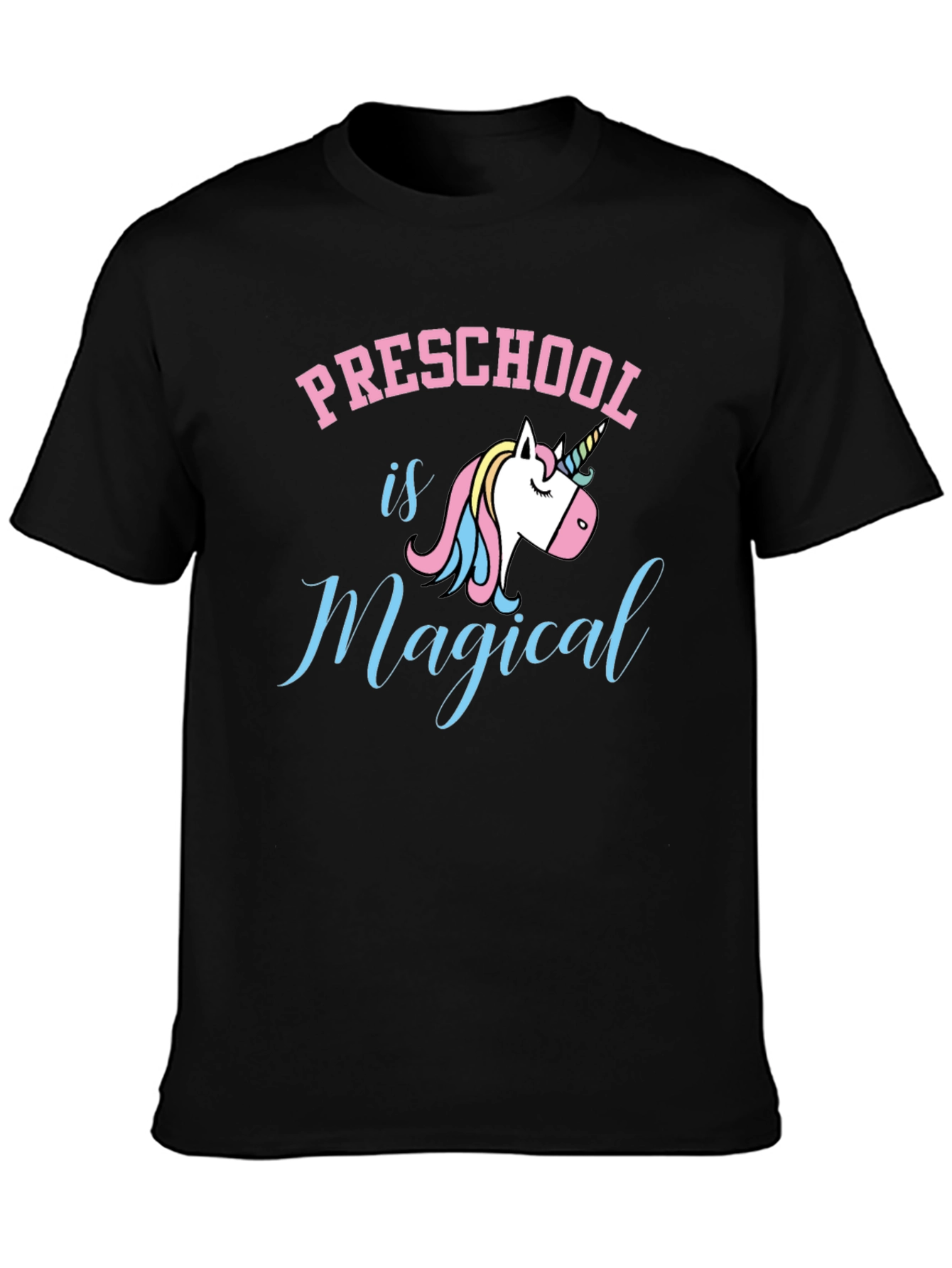 Black Preschool is Magical Unicorn Graphic Tee - Black view 3
