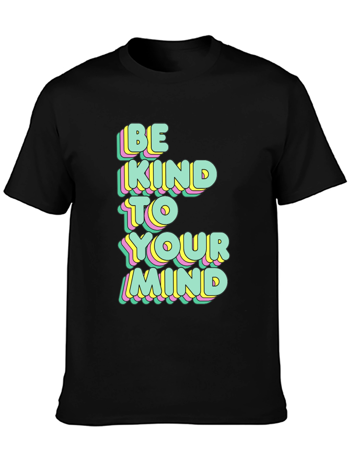 Black Be Kind To Your Mind Graphic Tee view 3