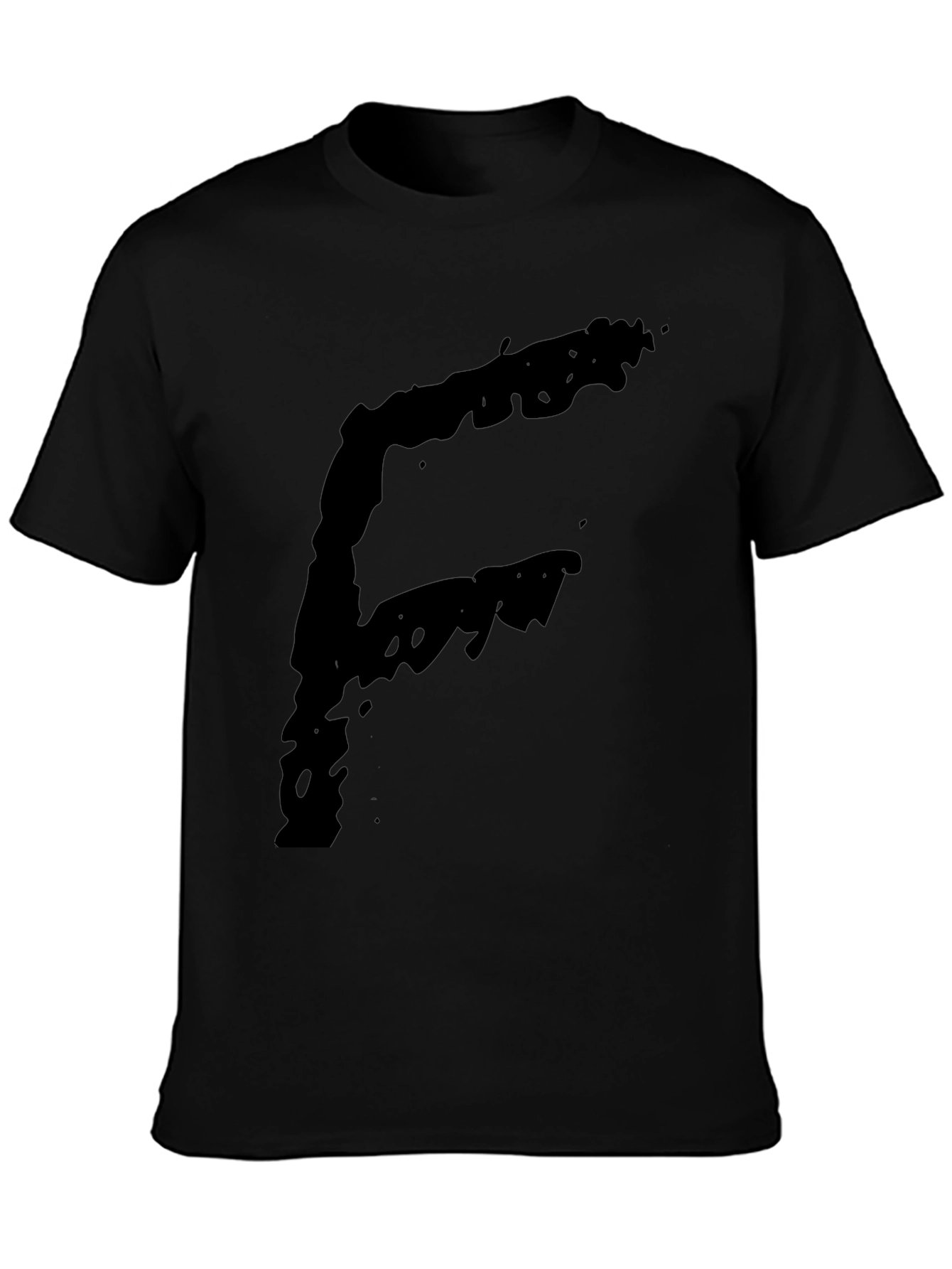 Black Bold Letter 'F' Graphic T-Shirt - Black view 3