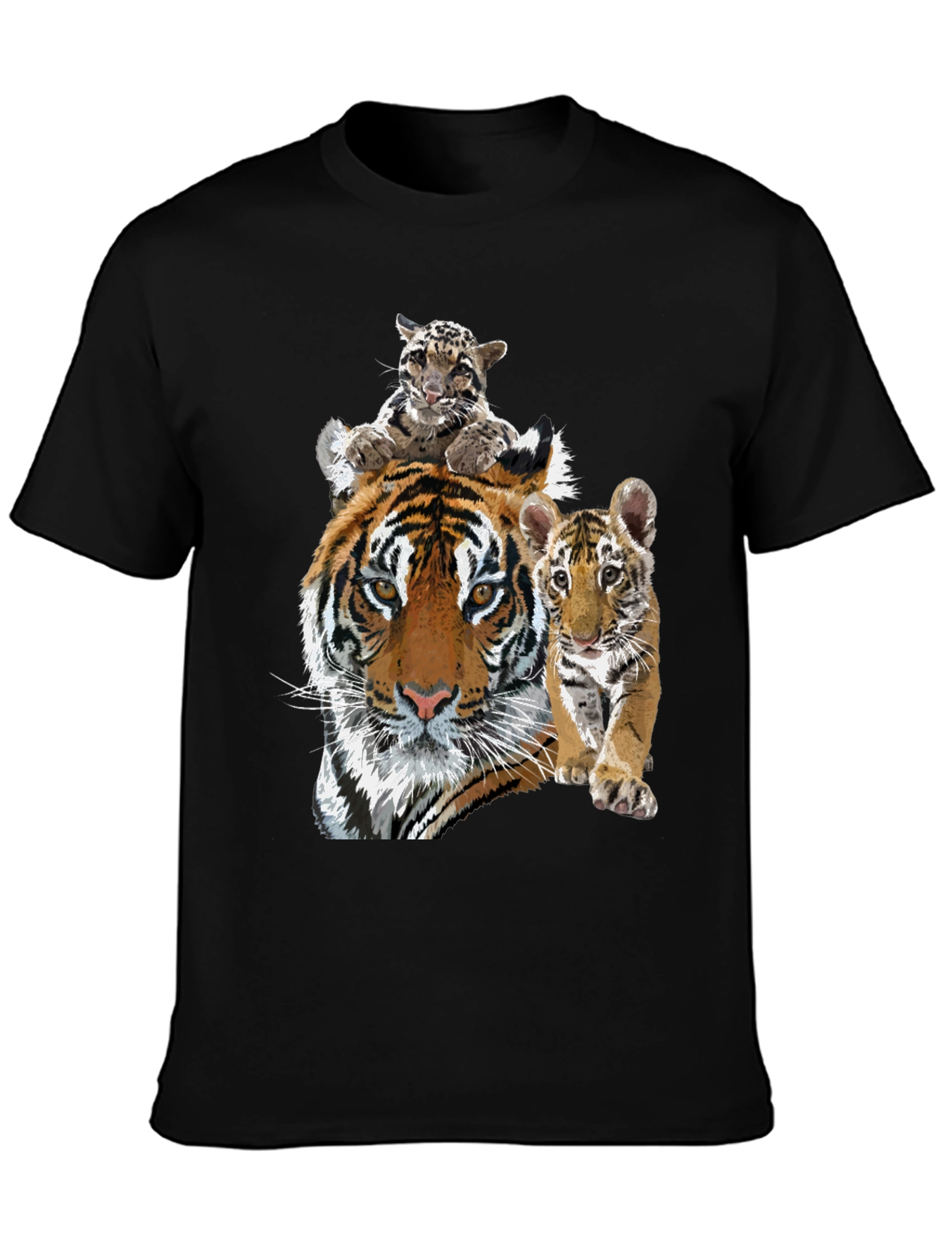 Black Tiger Family Graphic Print Tee view 3