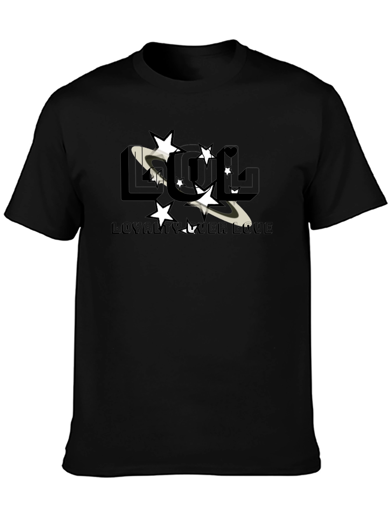 Black LOL Loyalty Over Love Graphic T-Shirt view 3