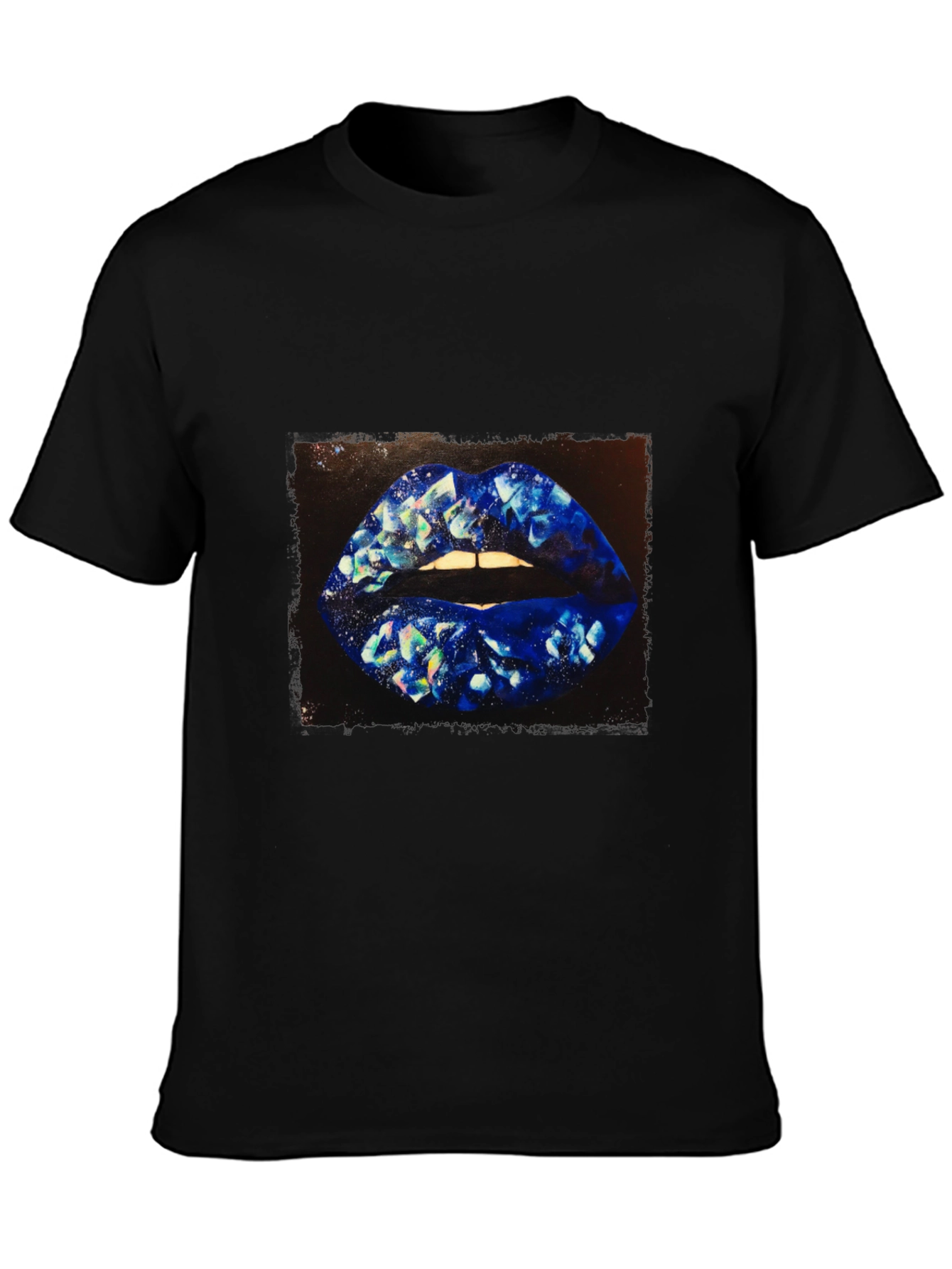 Black Diamond Lips Graphic T-Shirt - Stylish Unisex Tee view 3