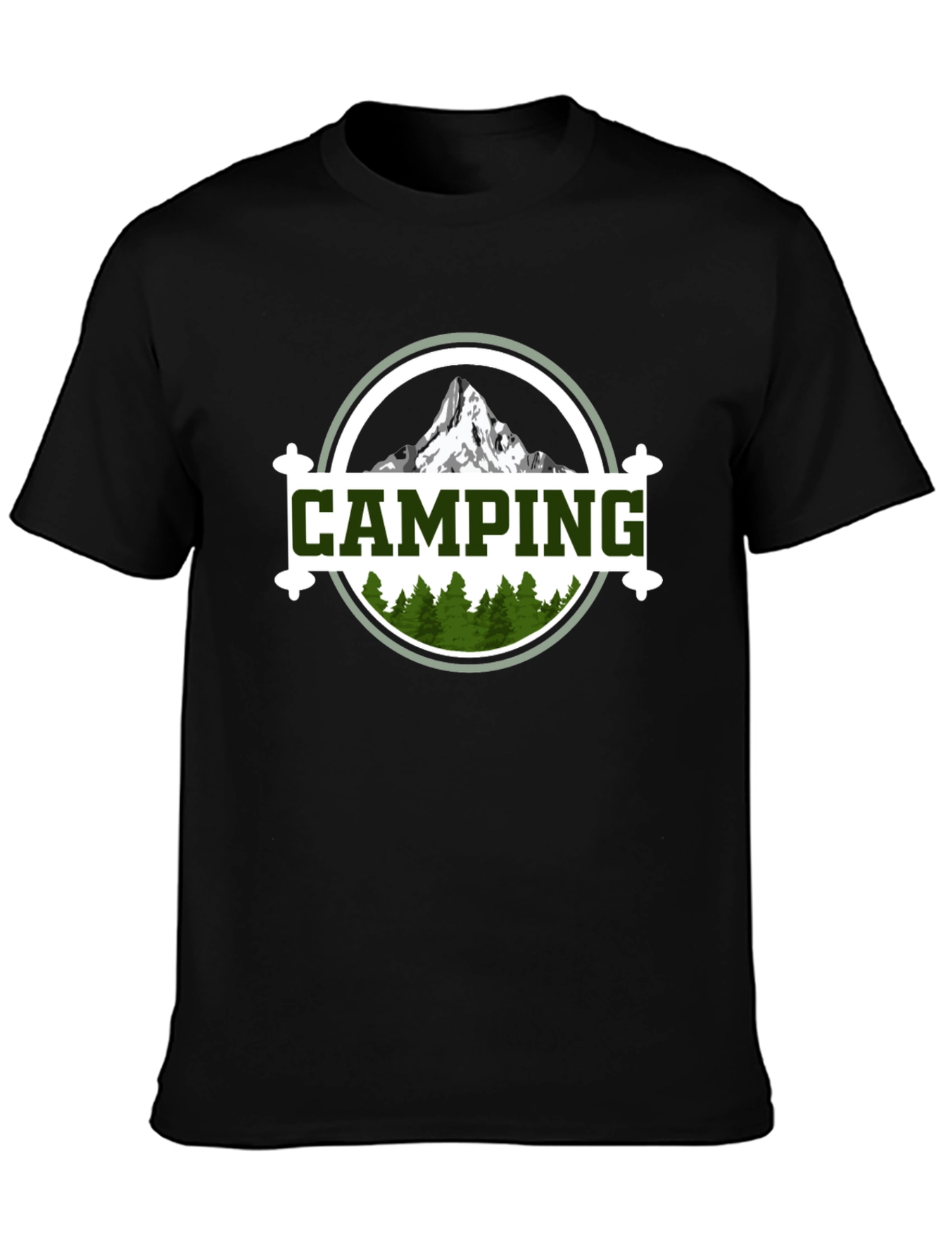 Black Camping Adventure Graphic Tee - Nature Lover Shirt view 3
