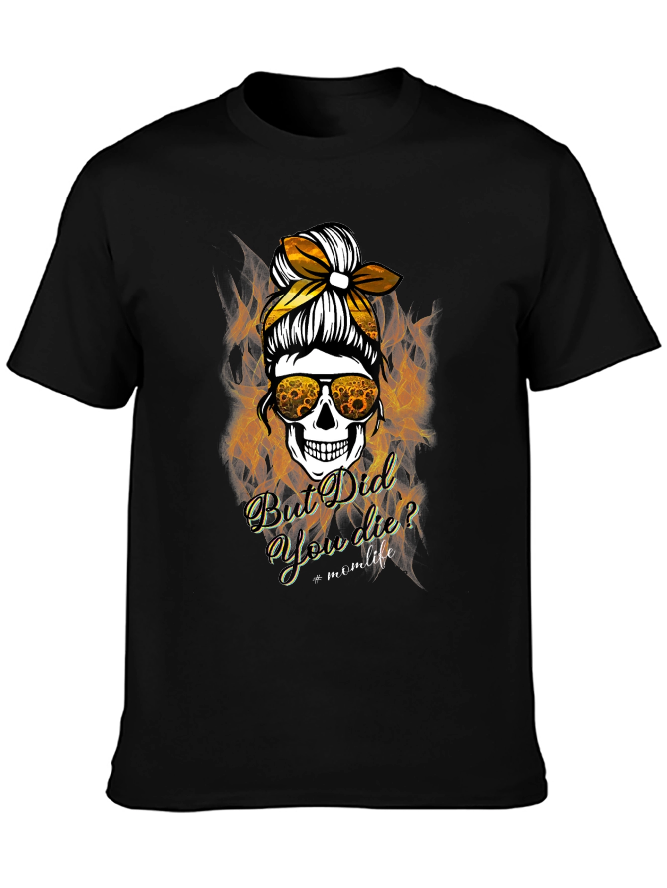 Black But Did You Die? Mom Life Skull Graphic Tee view 3