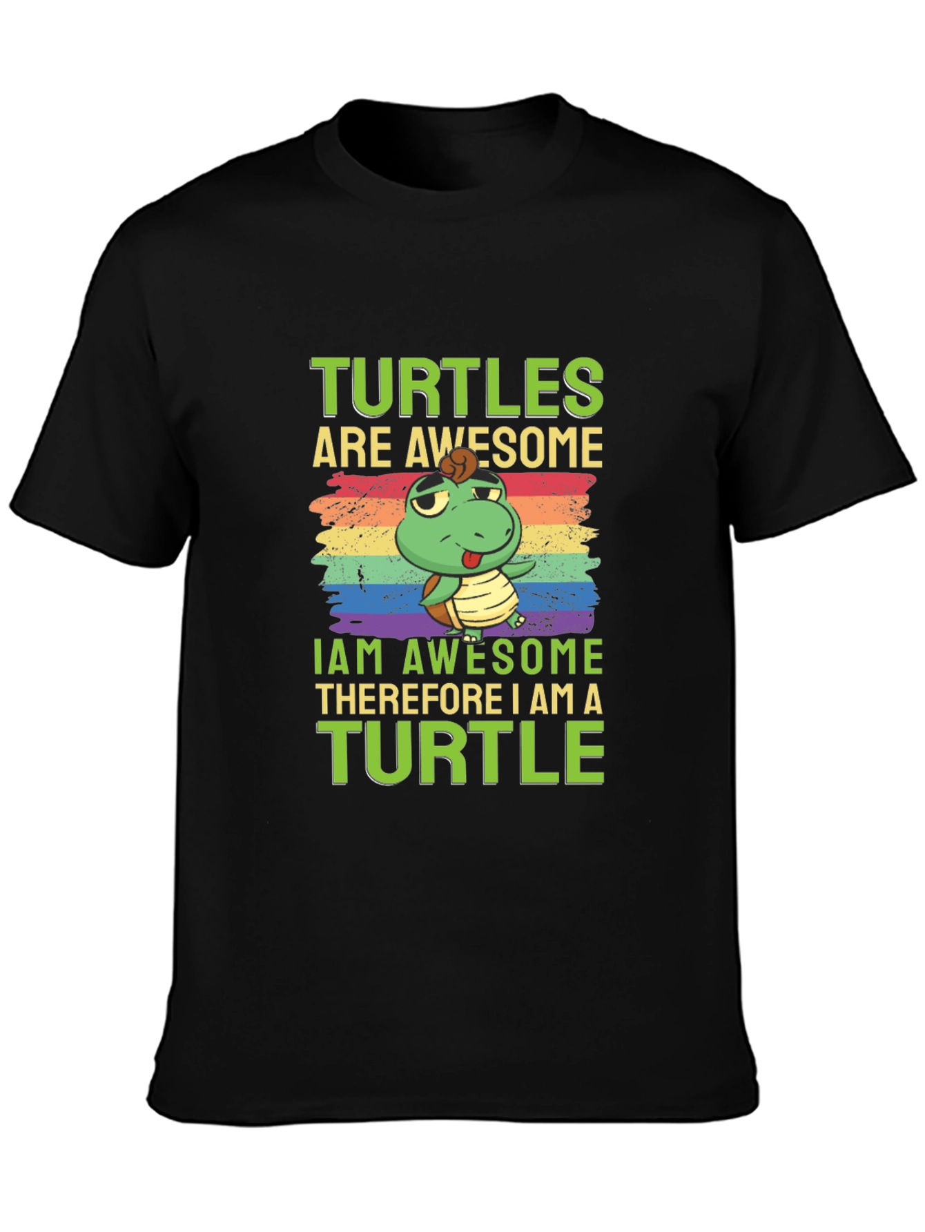 Black Turtles Are Awesome Graphic Tee view 3