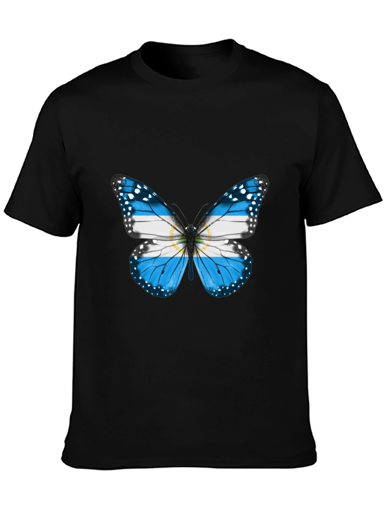 Black Argentina Butterfly T-Shirt - Black Cotton Tee view 3