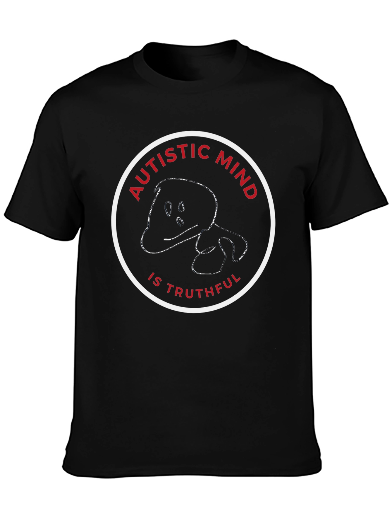 Black Autistic Mind Truthful Black T-Shirt view 3