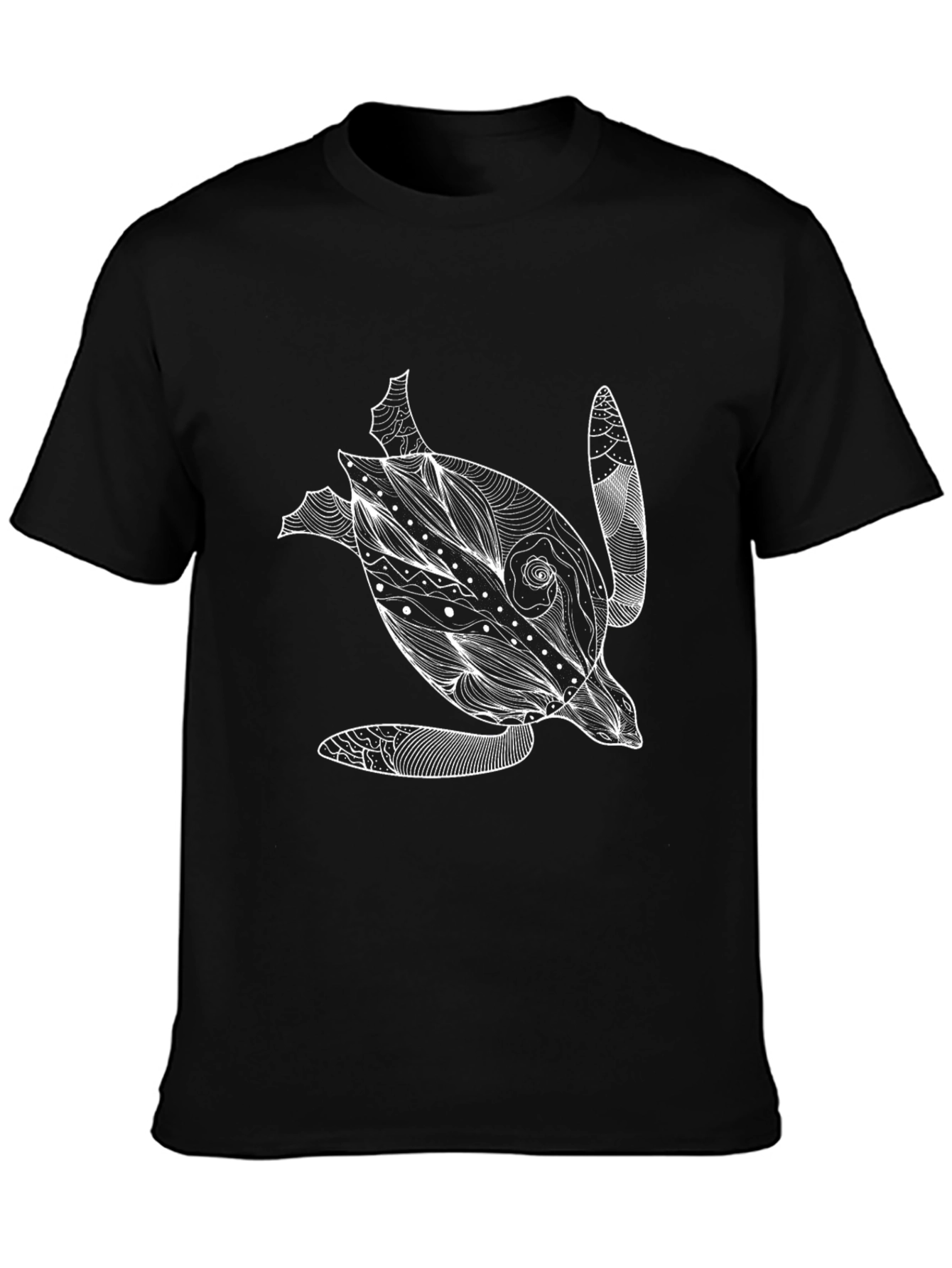 Black Turtle Graphic Tee - Black Cotton T-Shirt view 3