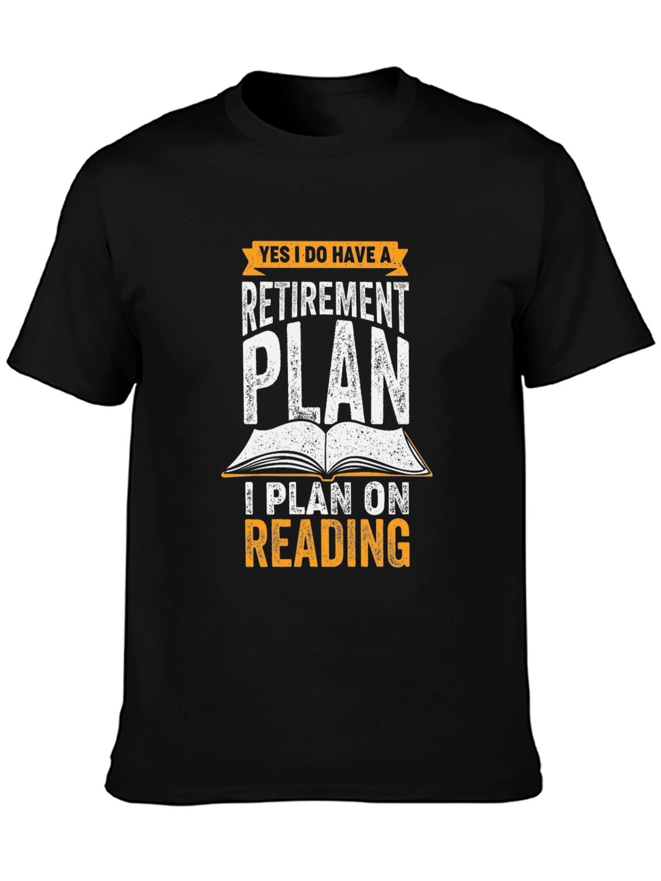 Black Retirement Plan Reading T-Shirt view 3