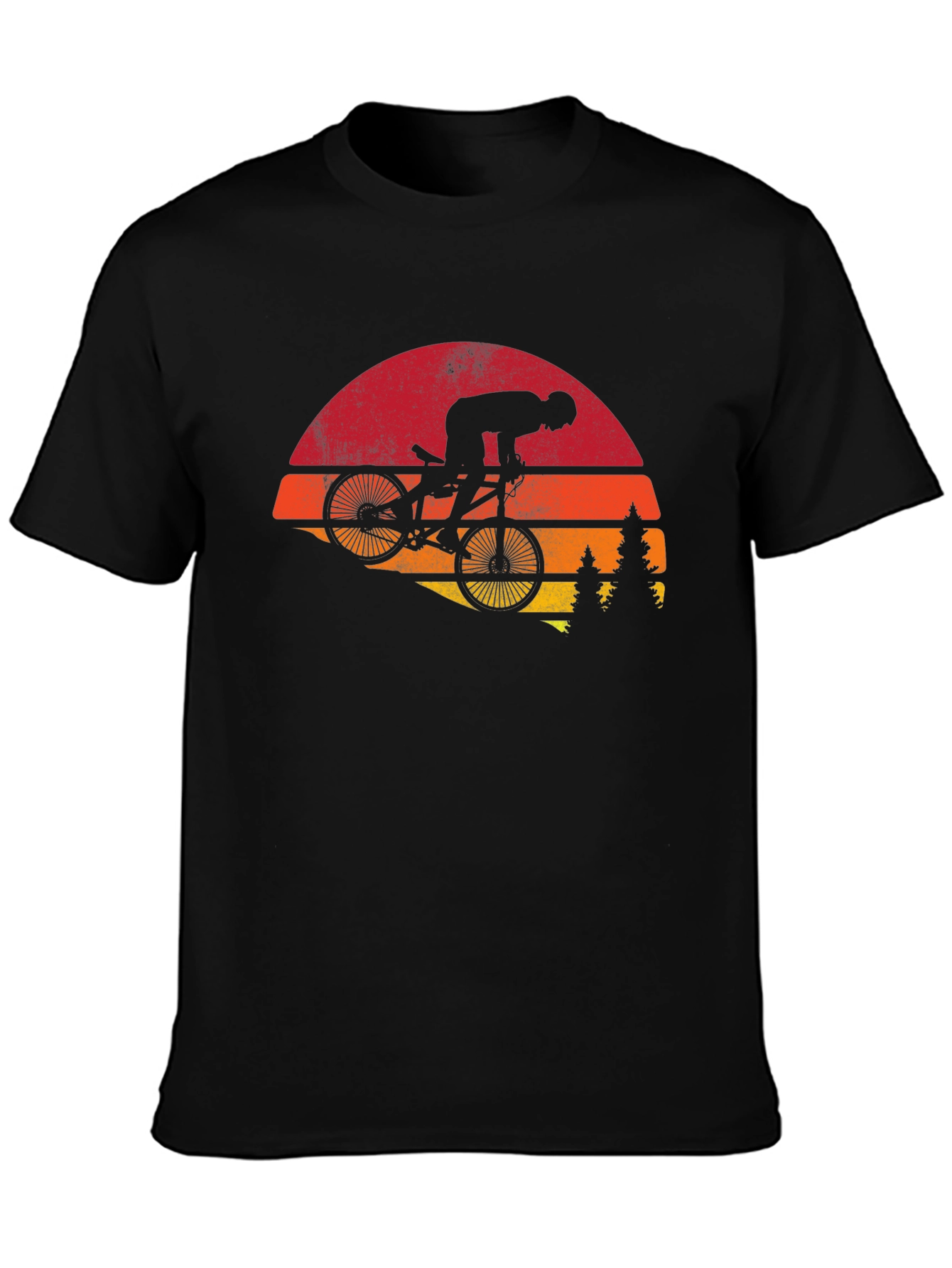 Black Mountain Bike Sunset Graphic Tee view 3