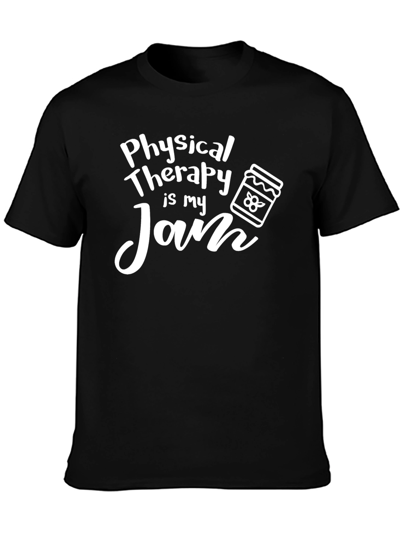 Black Physical Therapy Is My Jam Funny T-Shirt view 3