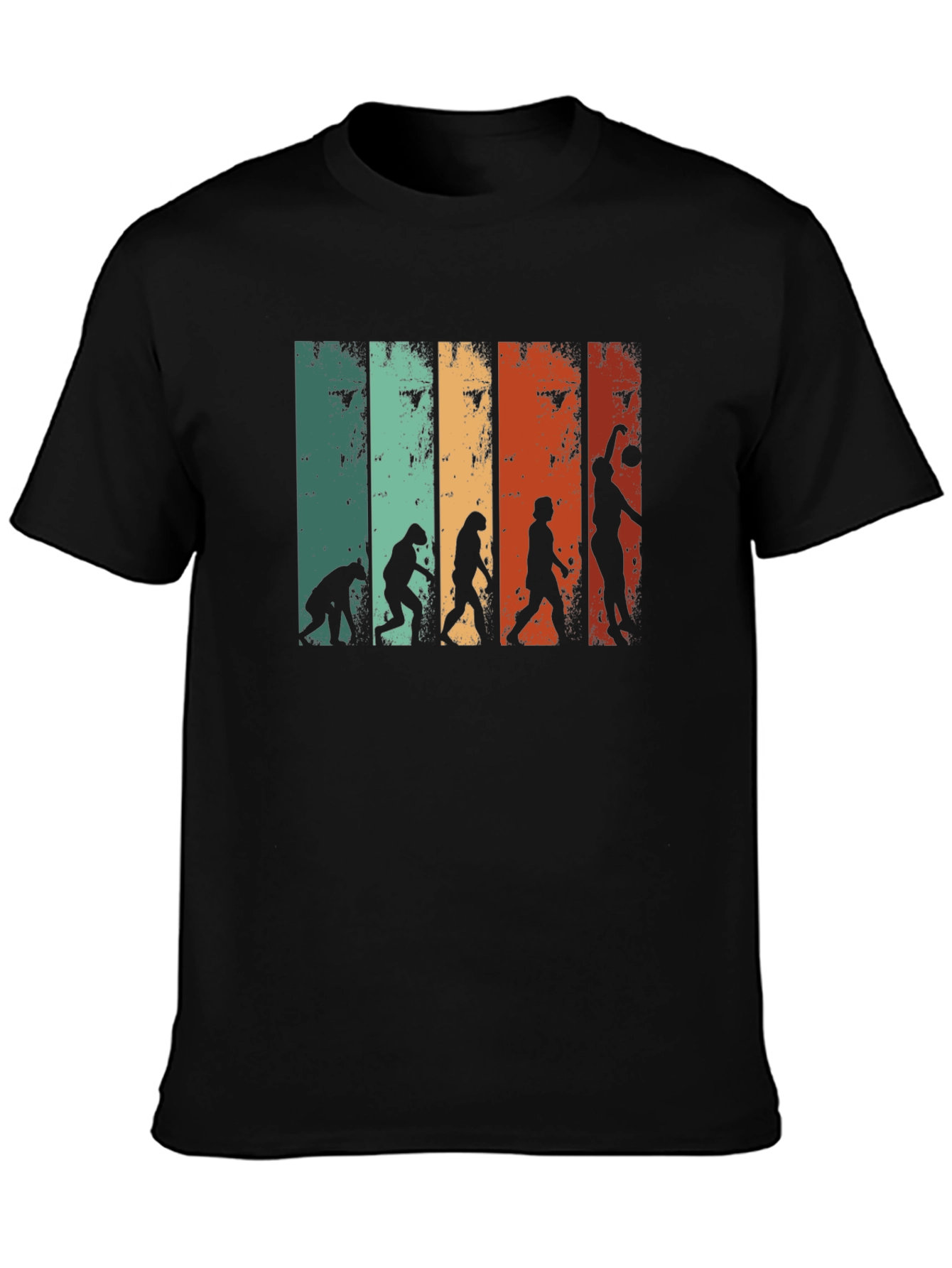 Black Basketball Evolution Men's T-Shirt view 3