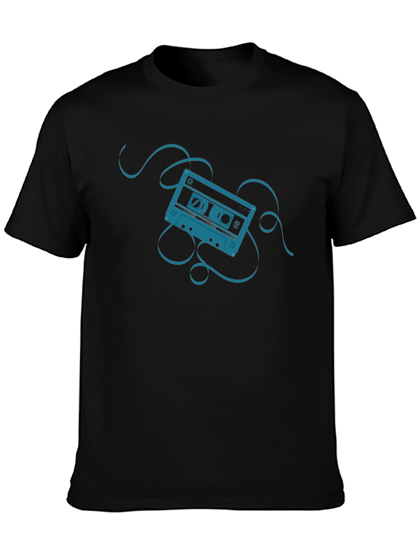 Black Retro Cassette Graphic T-Shirt view 3