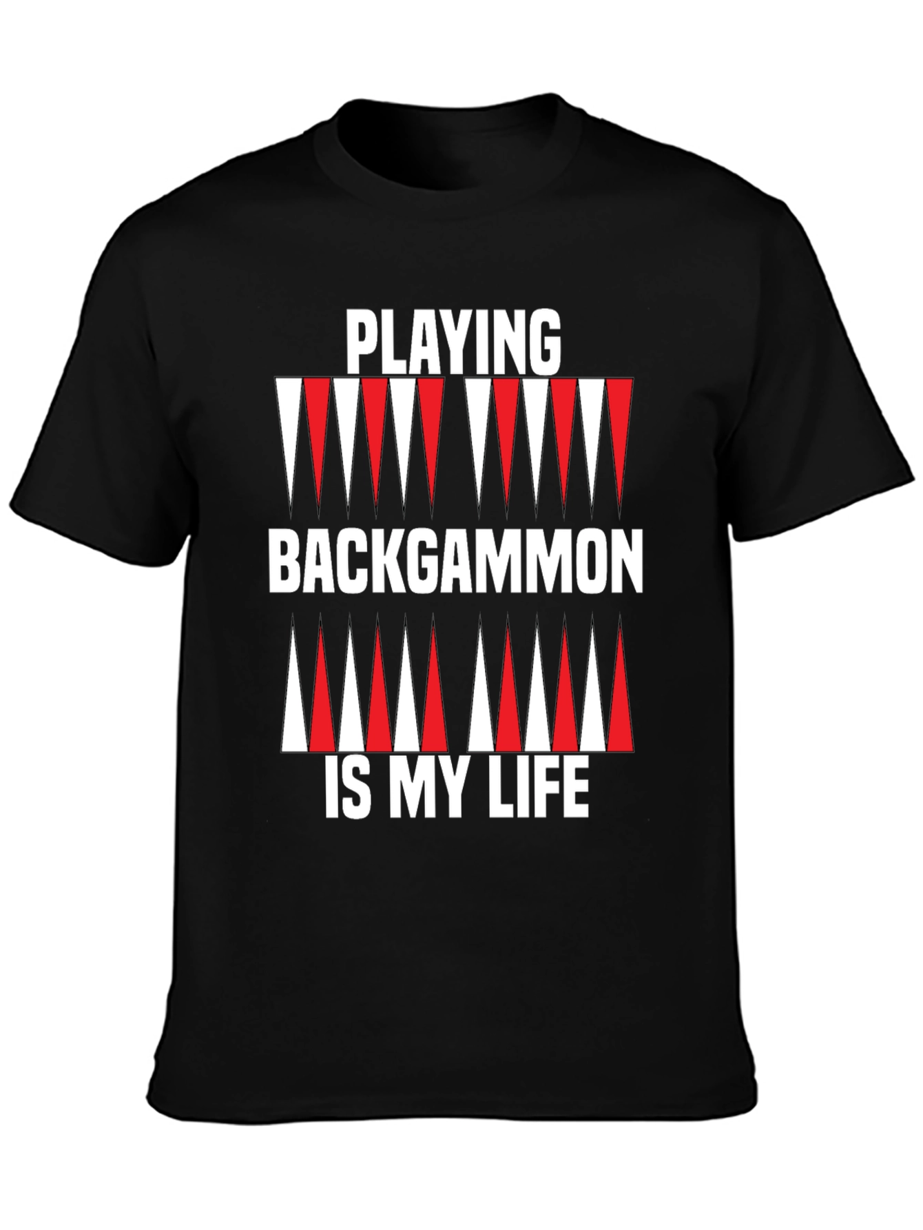Black Backgammon Life T-Shirt - Black Graphic Tee view 3