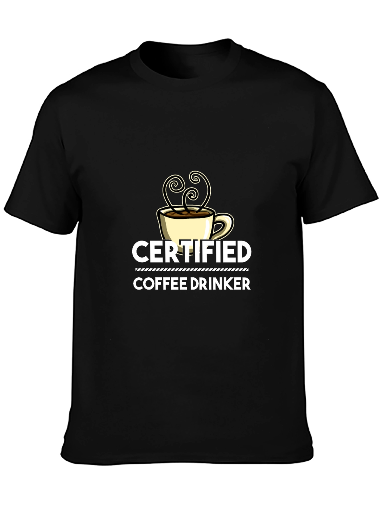 Black Certified Coffee Drinker Black T-Shirt view 3