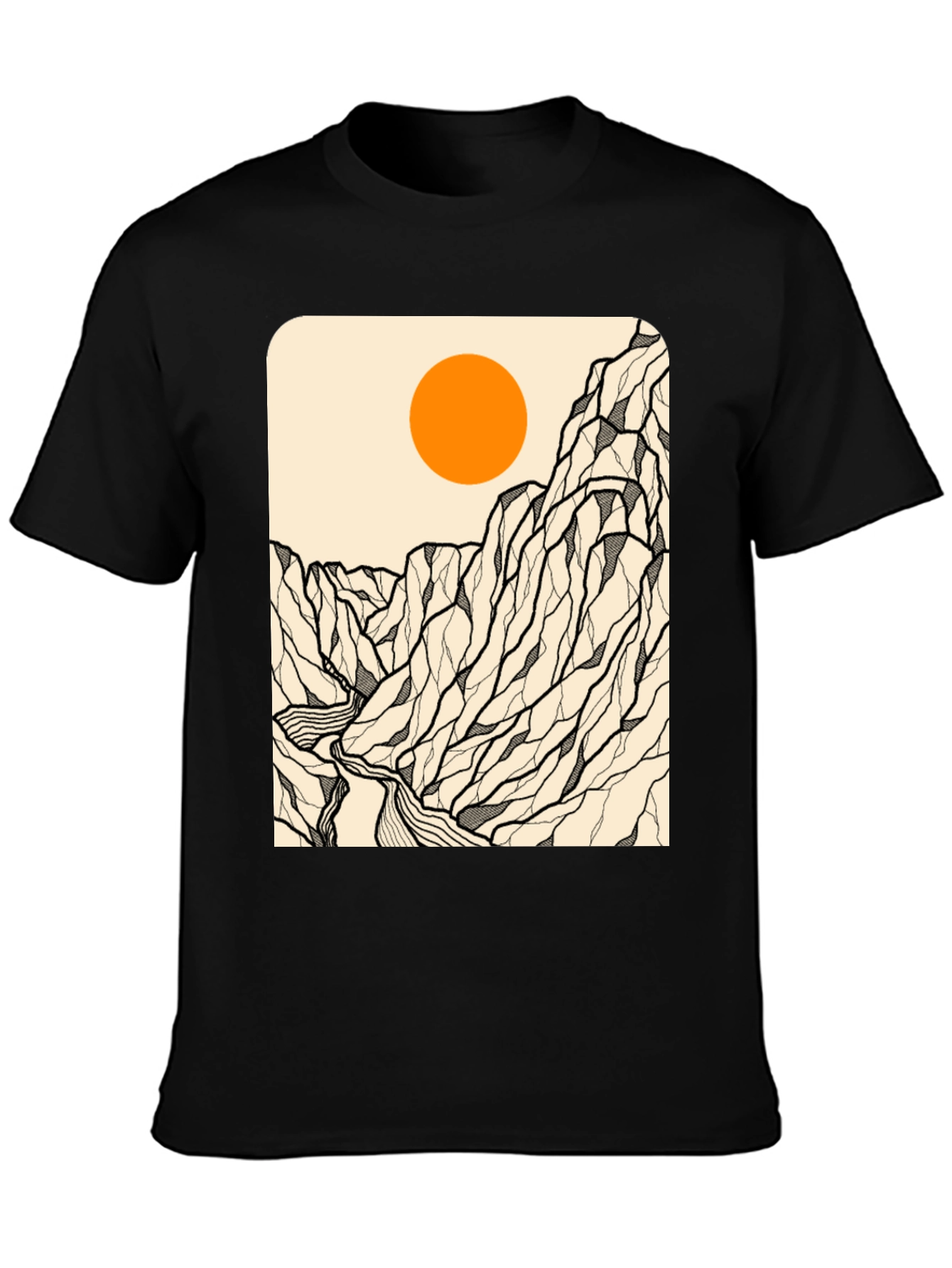 Black Mountain Range Graphic Tee - Black view 3