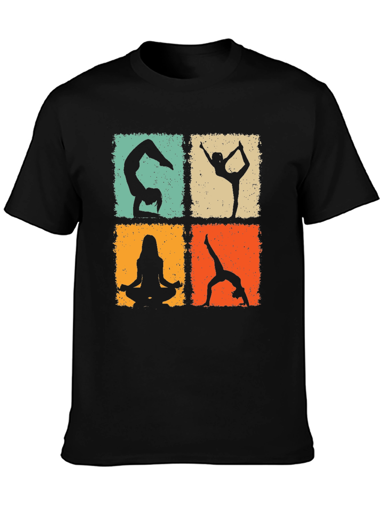 Black Yoga Poses Graphic Tee - Trendy & Comfortable view 3